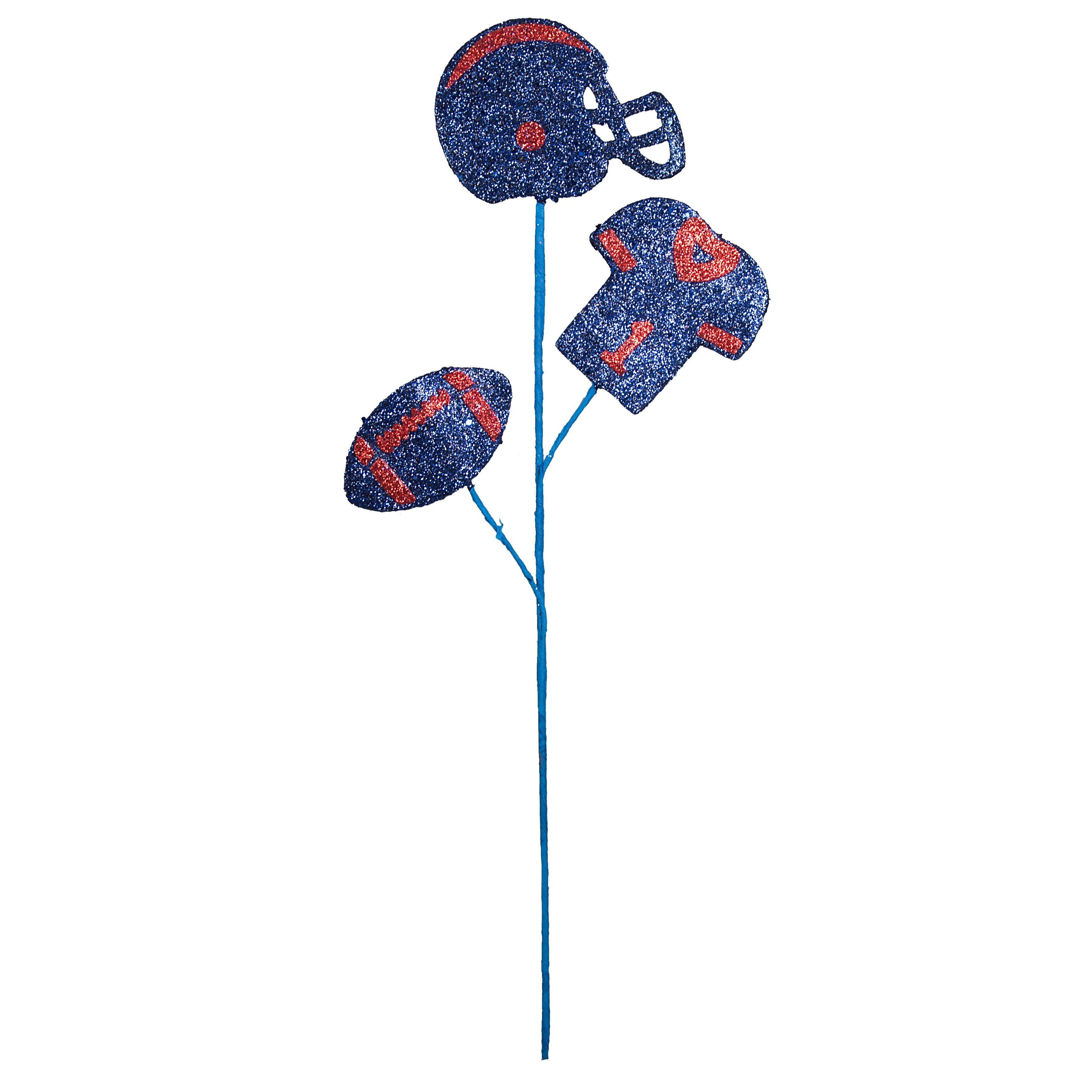 24"Glitter Helmet, Jersey, Football Pick: Navy Blue & Red detail photo 3