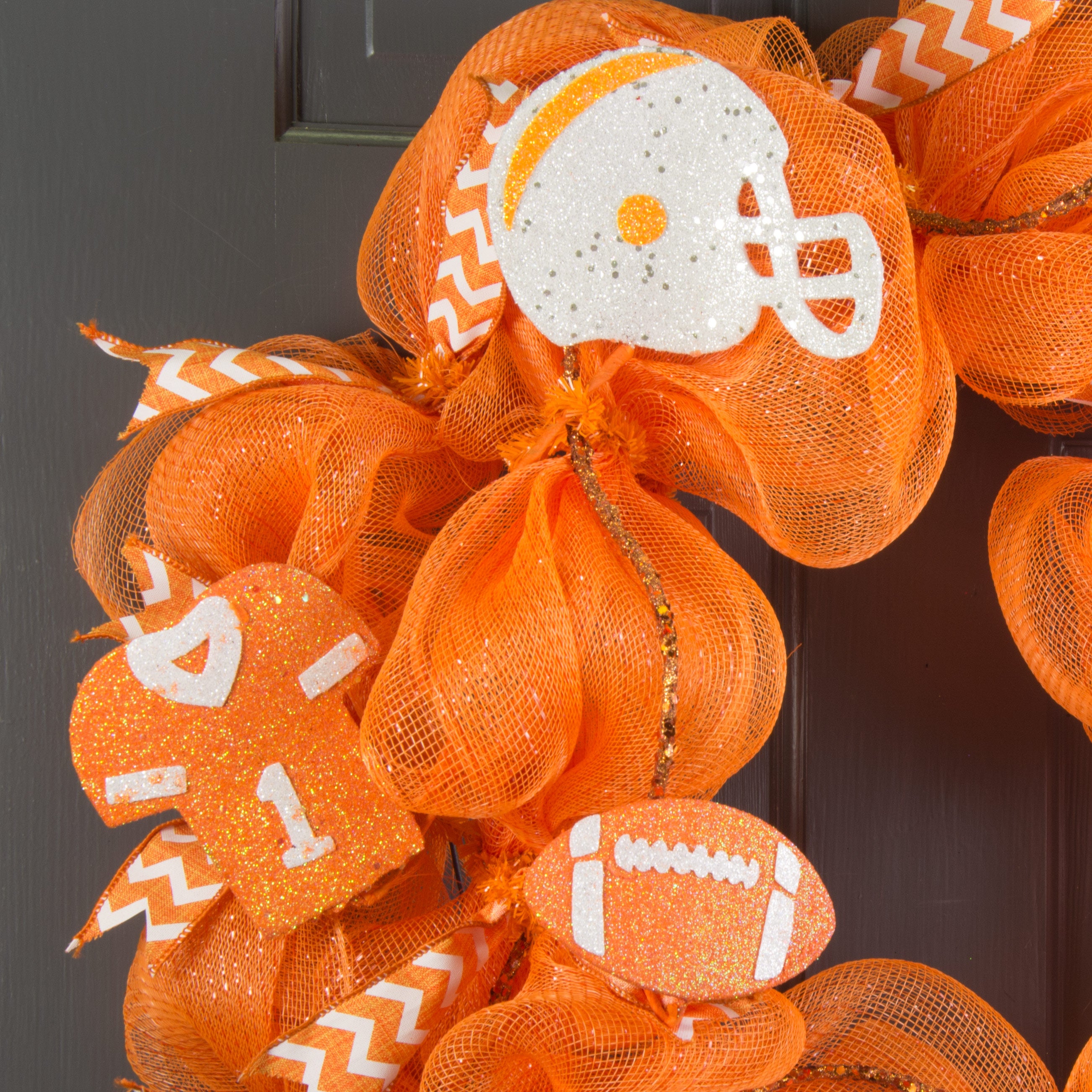 24" Glitter Helmet, Jersey, Football Pick: Orange & White Lifestyle Photo