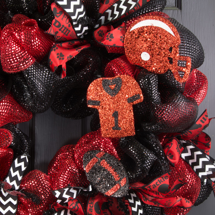 24" Glitter Helmet, Jersey, Football Pick: Red & Black Lifestyle Photo
