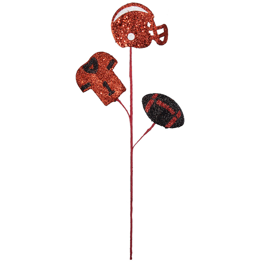24" Glitter Helmet, Jersey, Football Pick: Red & Black detail photo 3