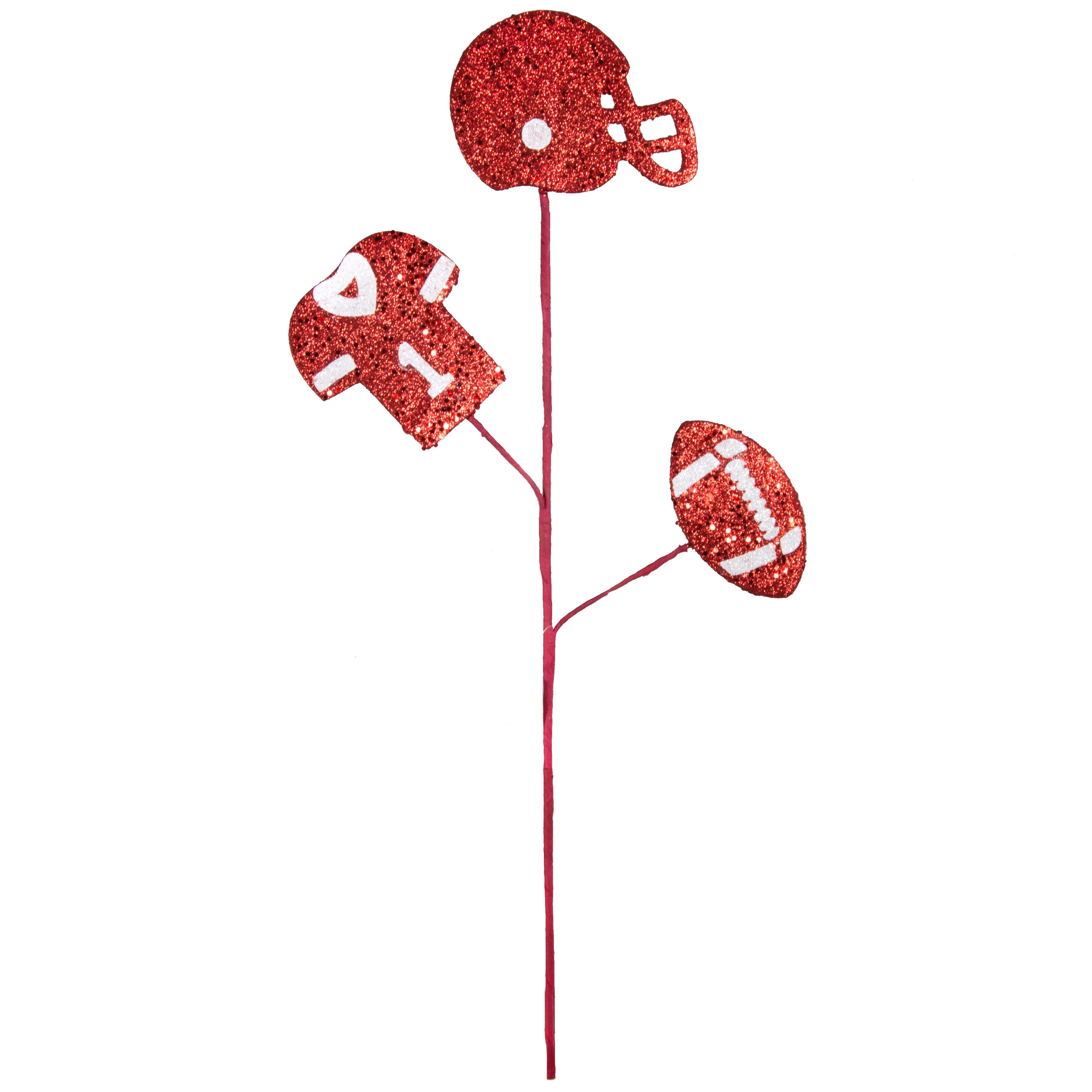 24" Glitter Helmet, Jersey, Football Pick: Red & White detail photo 3