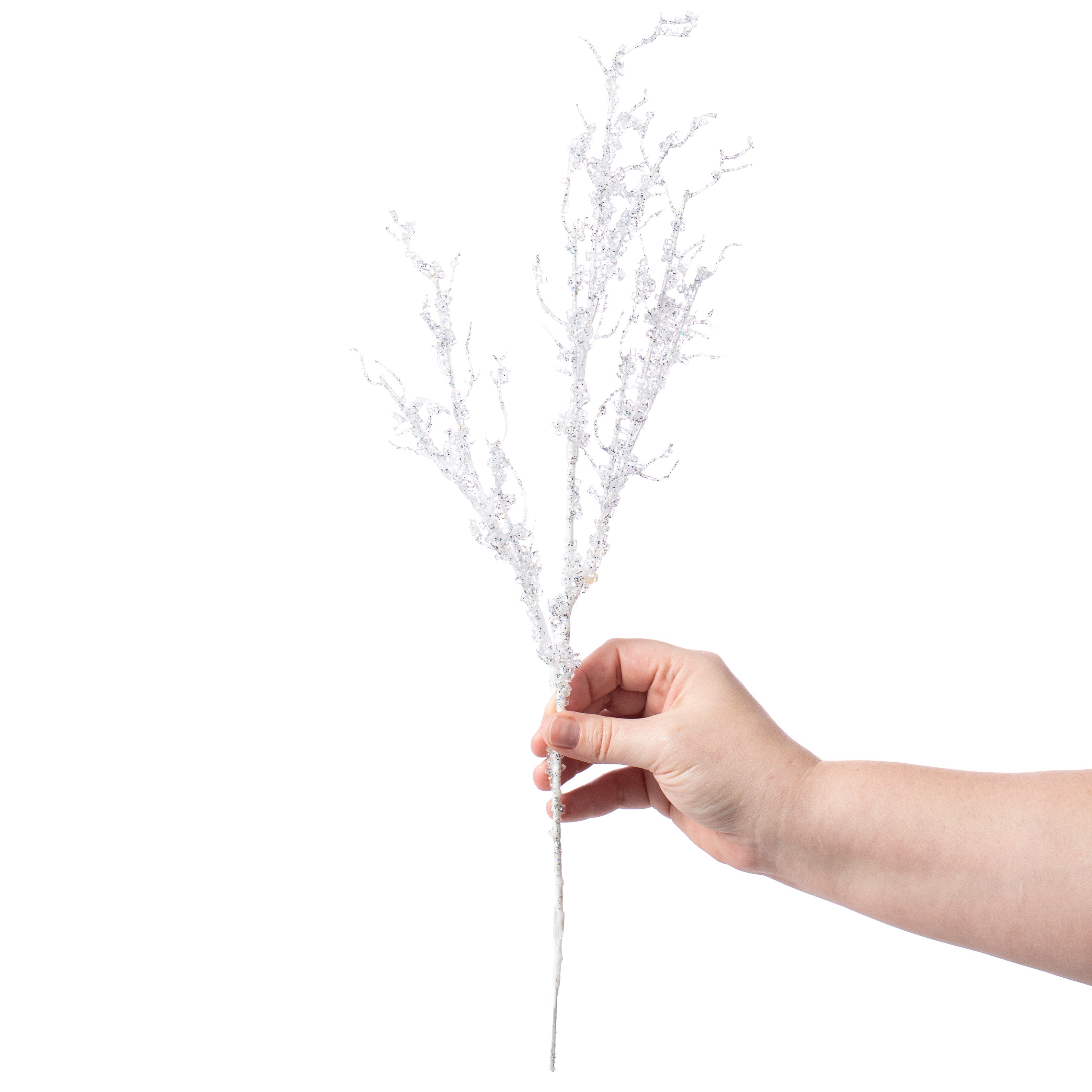 18" Glitter Ice Twig Spray detail photo 3