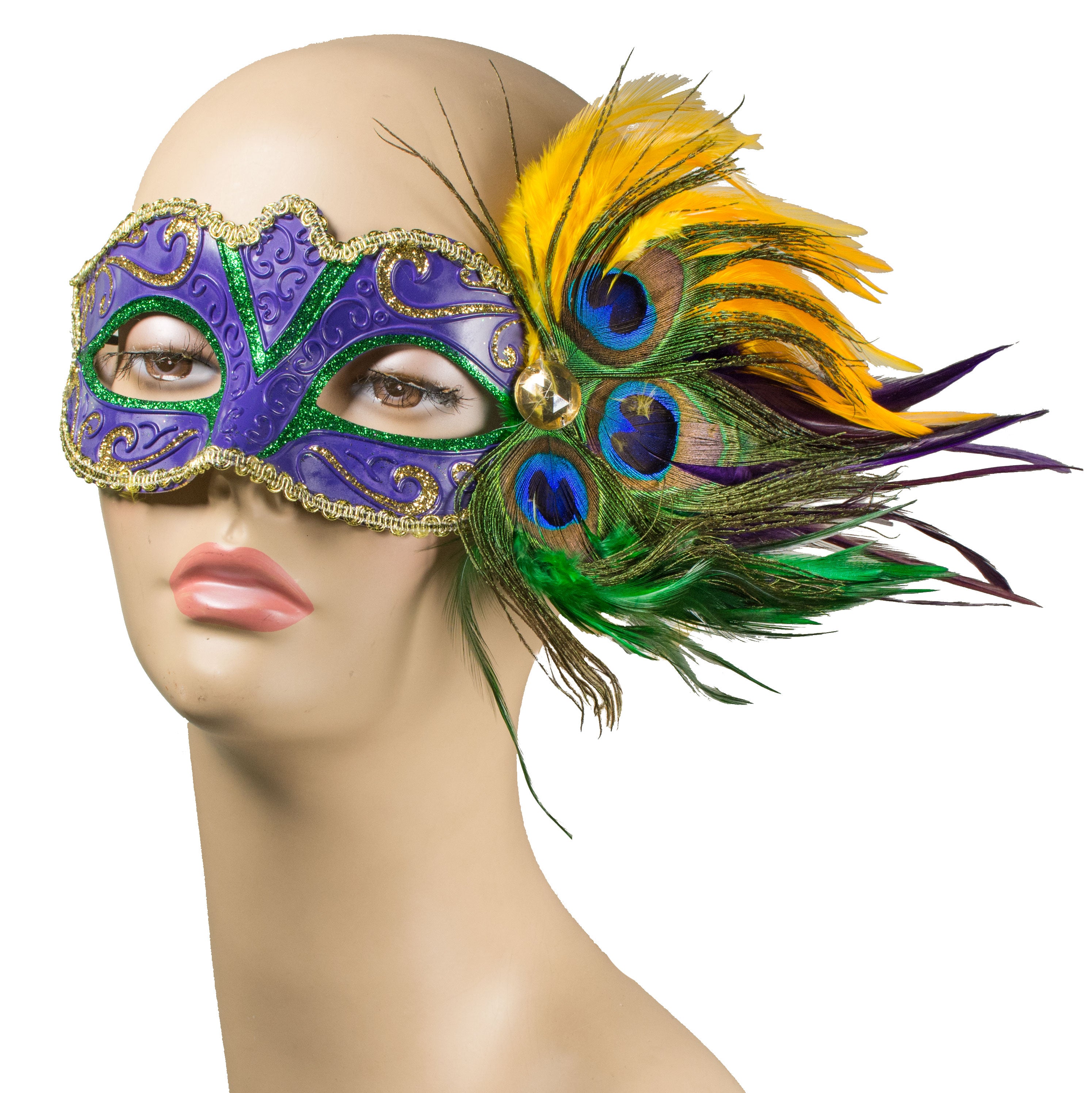 Glitter Jewel Peacock Mask: Purple Lifestyle Photo