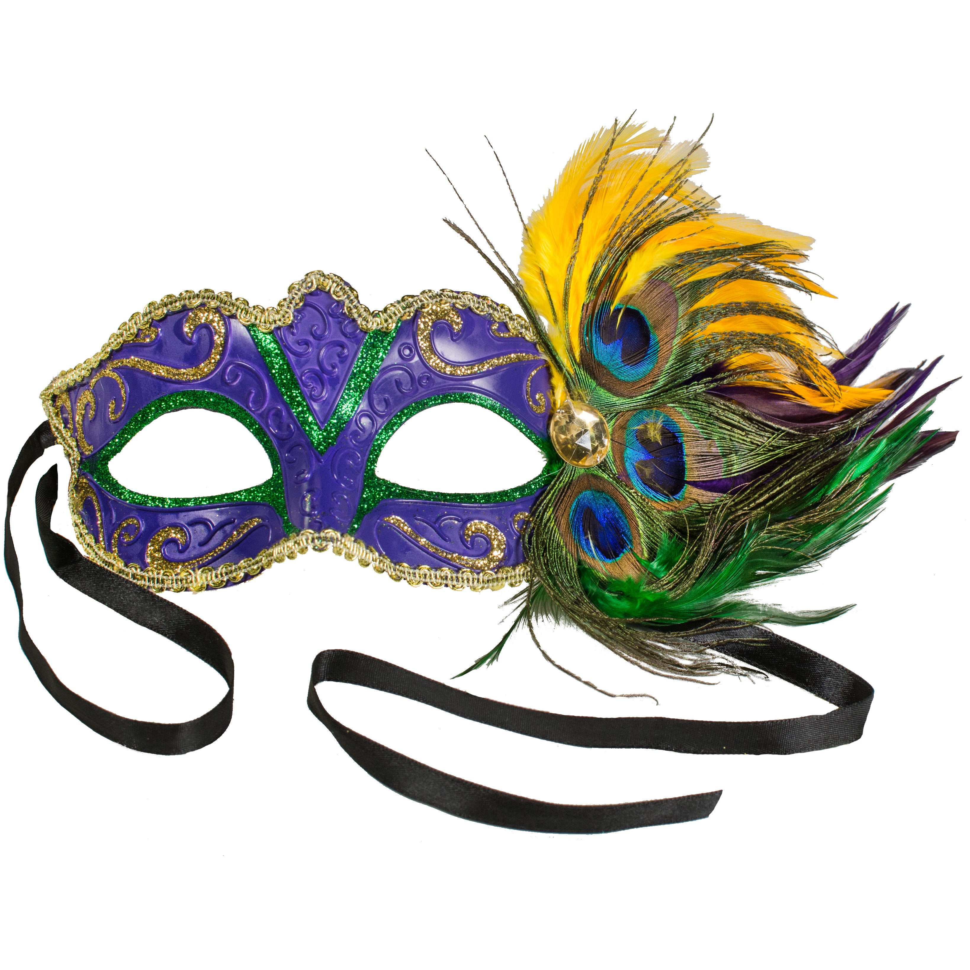 Glitter Jewel Peacock Mask: Purple Item Number: 24592-P