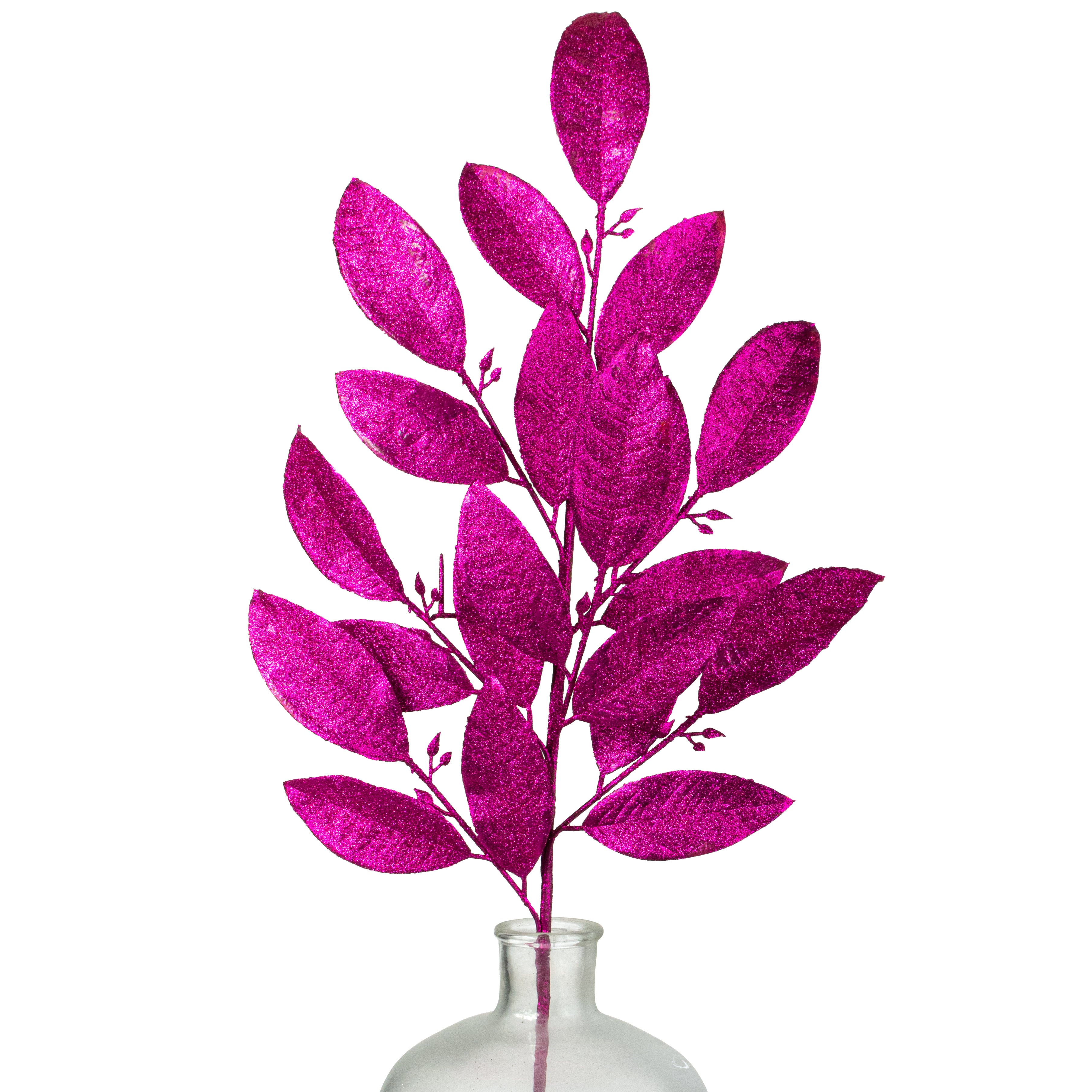 30" Glitter Leaves Spray: Fuchsia Hot Pink Item Number: 86008BT