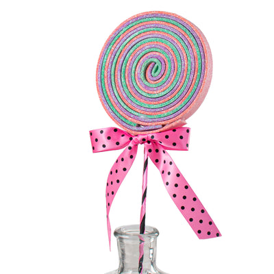22" Glitter Lollipop Bow Pick: Purple, Pink, Mint Item Number: 56557PUPKMI