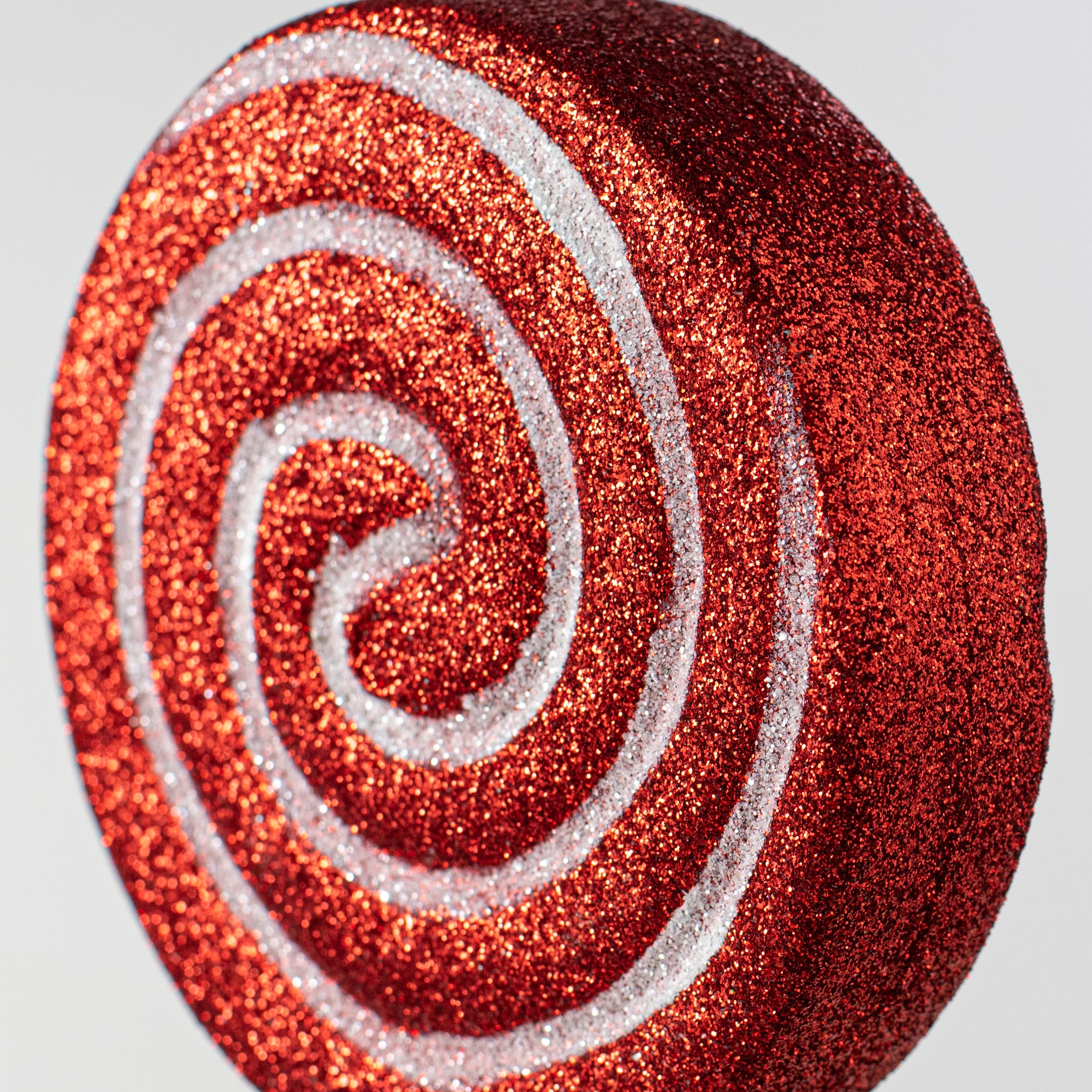 14" Glitter Lollipop Peppermint Pick: Red & White Lifestyle Photo