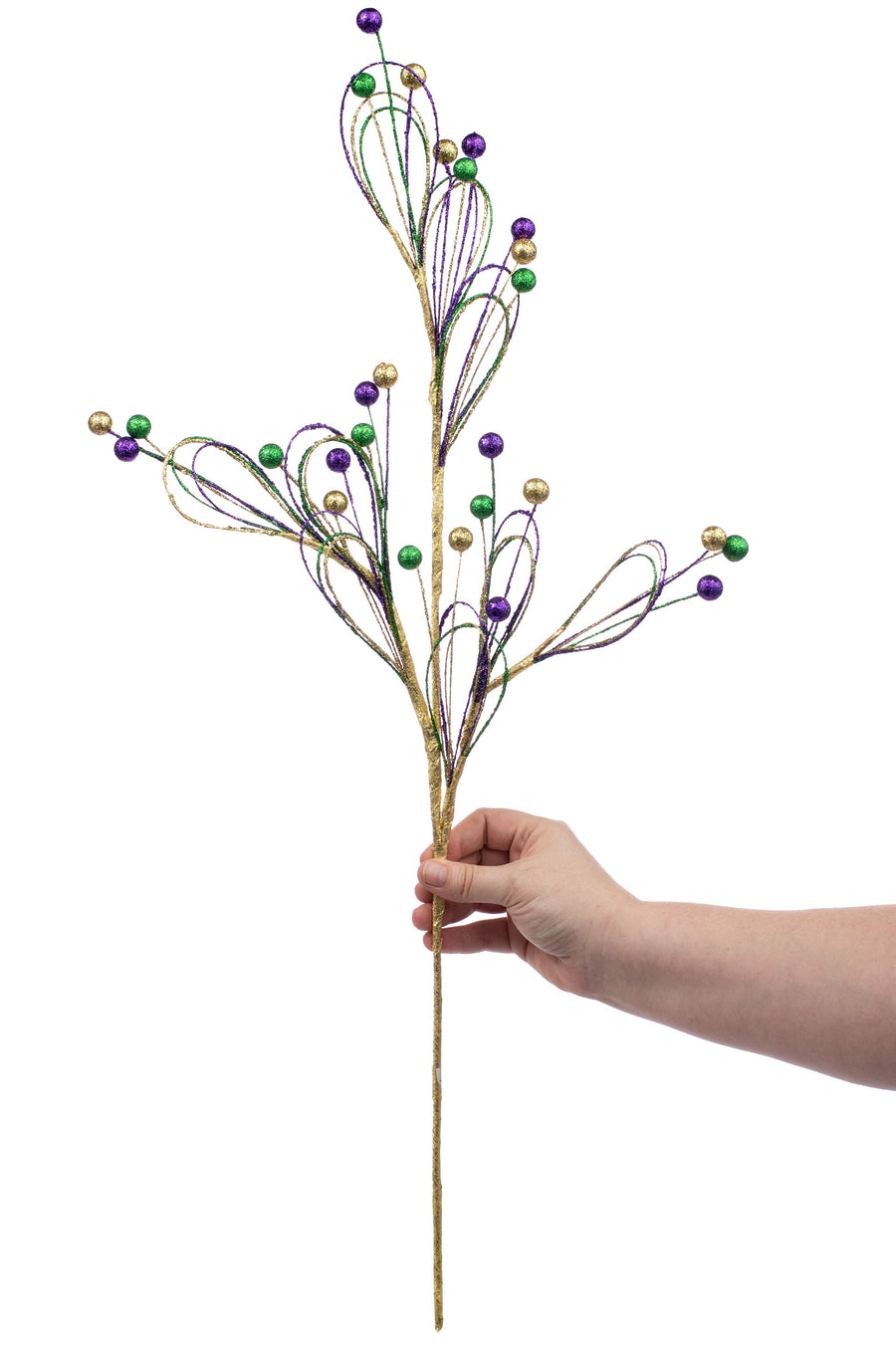 29" Glitter Loop & Ball Spray: Mardi Gras Lifestyle Photo
