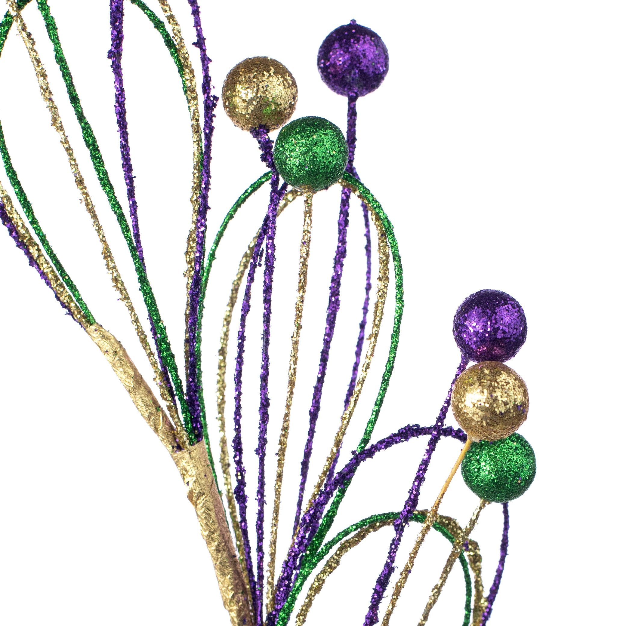 29" Glitter Loop & Ball Spray: Mardi Gras detail photo 3