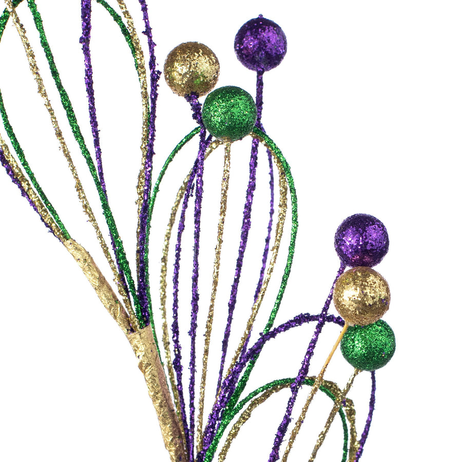 29" Glitter Loop & Ball Spray: Mardi Gras detail photo 3