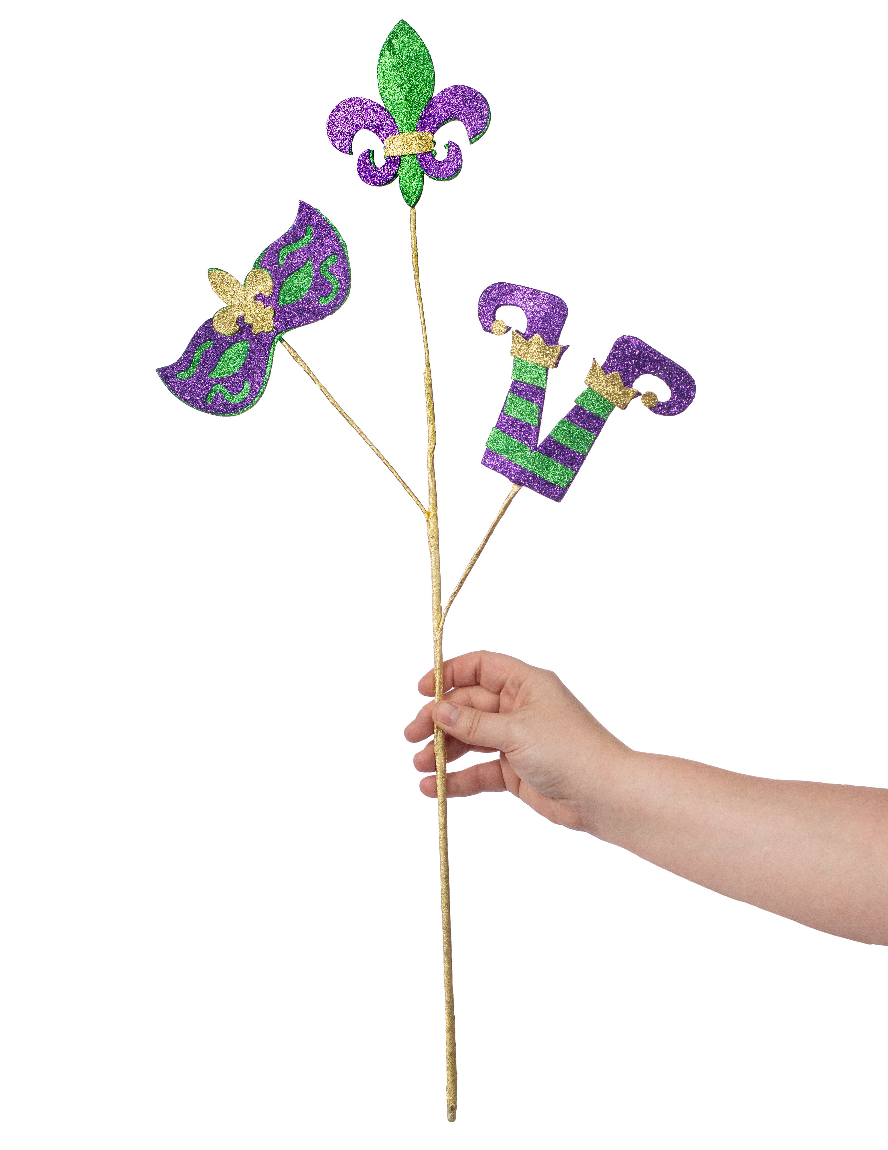 25" Glitter Mardi Gras Spray Lifestyle Photo