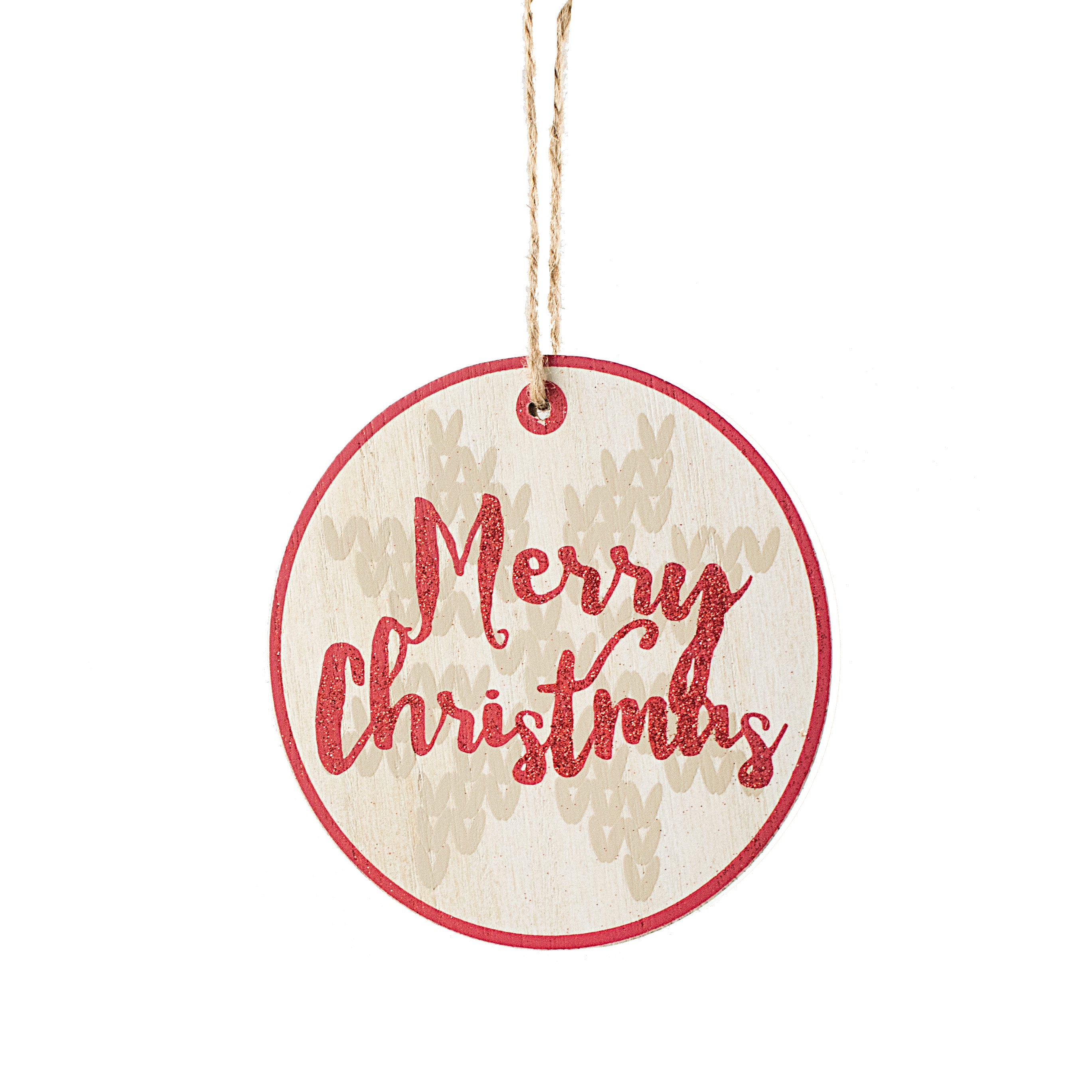 5" Glitter Merry Christmas Ornament Item Number: 75034