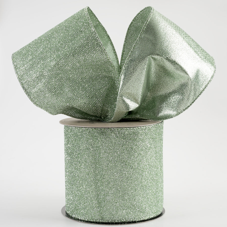 [D Stevens] 4" Glitter Mesh Mini Squares With Backing Ribbon: Celadon (10 Yards) Lifestyle Photo