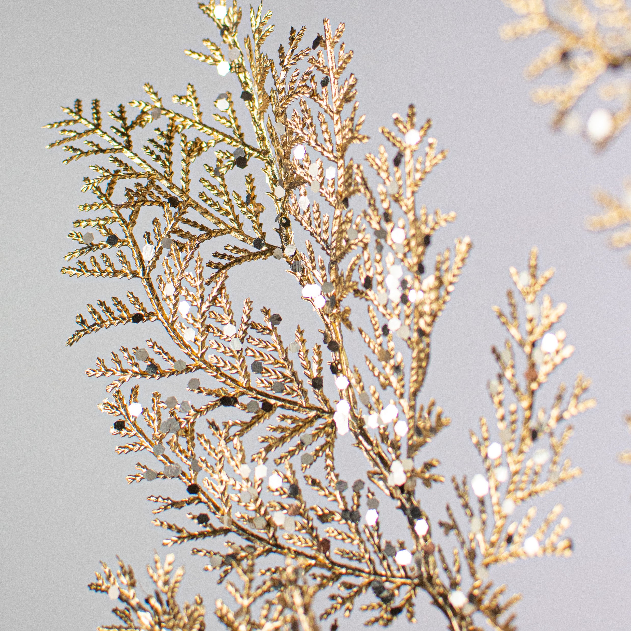 30" Glitter Metallic Juniper Spray: Taupe Gold Lifestyle Photo