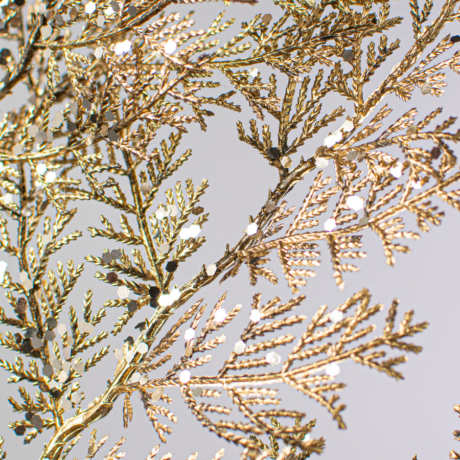 30" Glitter Metallic Juniper Spray: Taupe Gold detail photo 4
