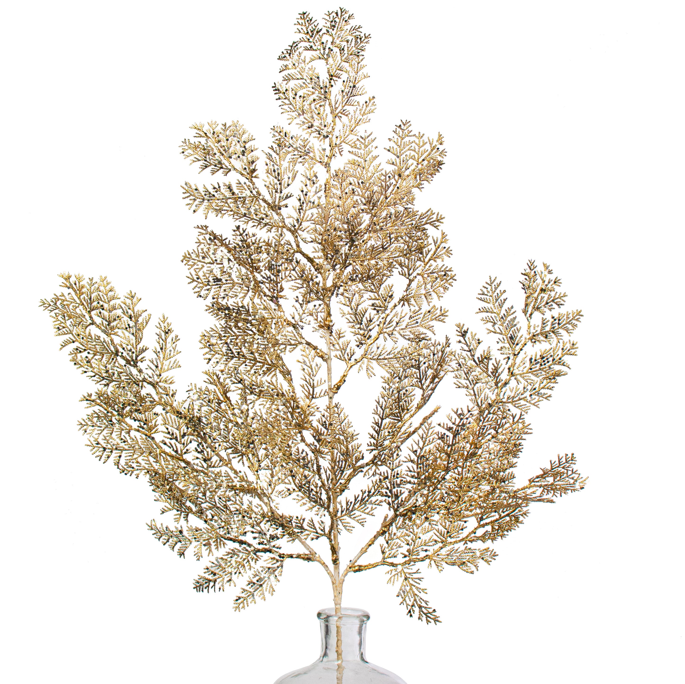 30" Glitter Metallic Juniper Spray: Taupe Gold Item Number: 282321