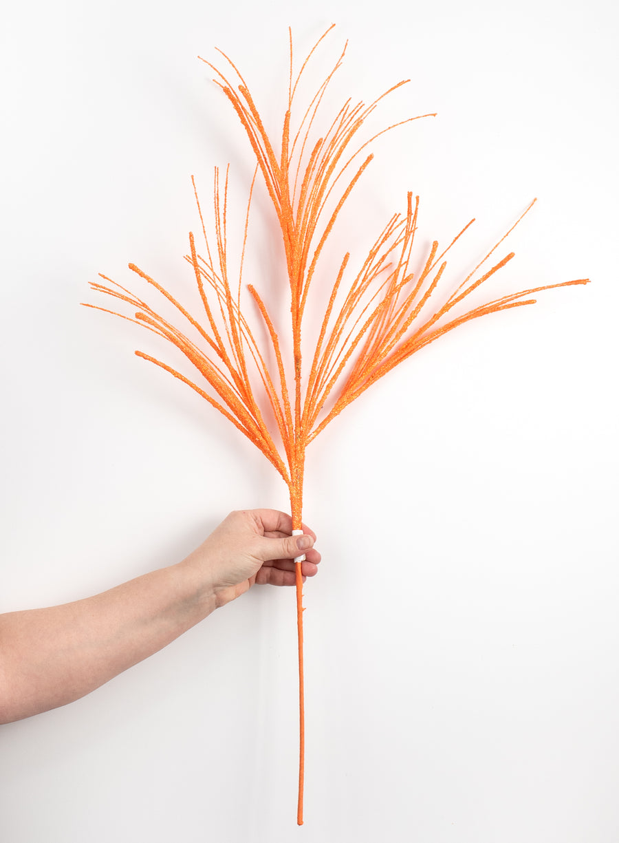 31" Glitter Mini Bead Fishline Spray: Orange detail photo 3