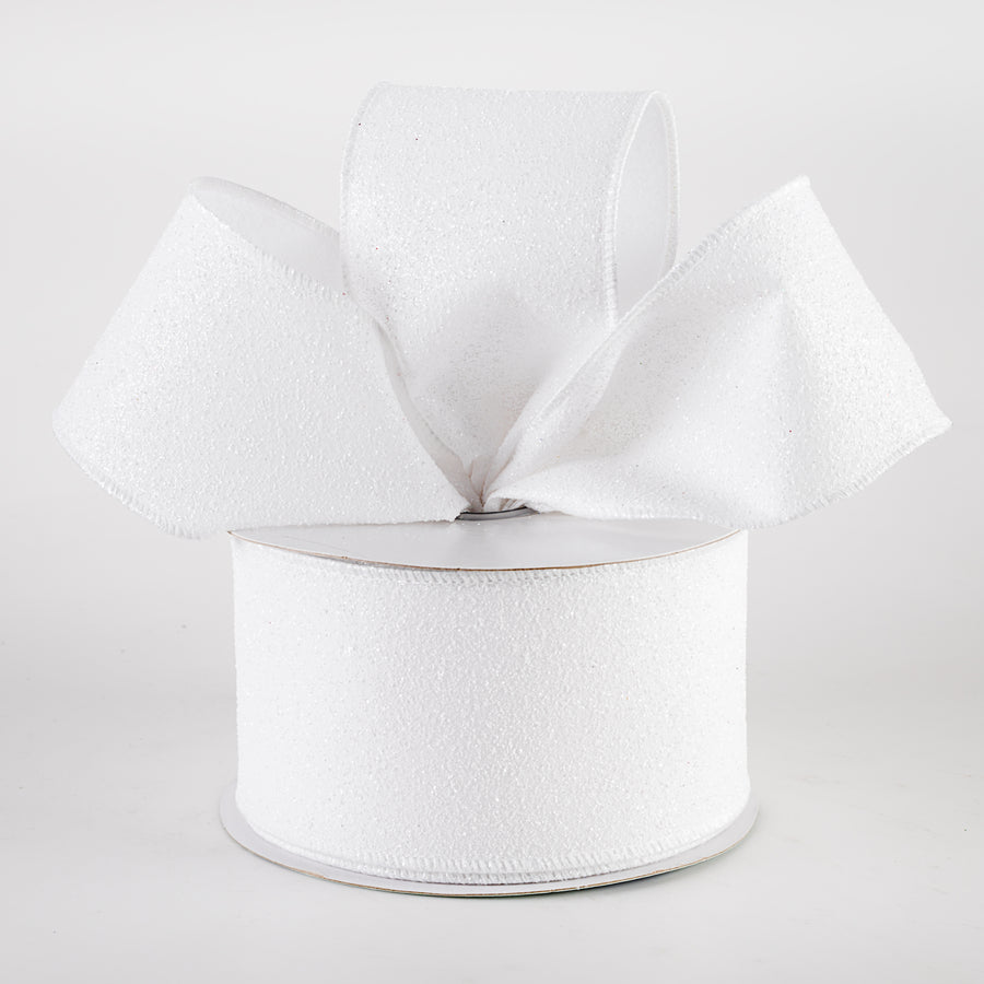 2.5" Glitter On Fabric Ribbon: White (10 Yards) Lifestyle Photo