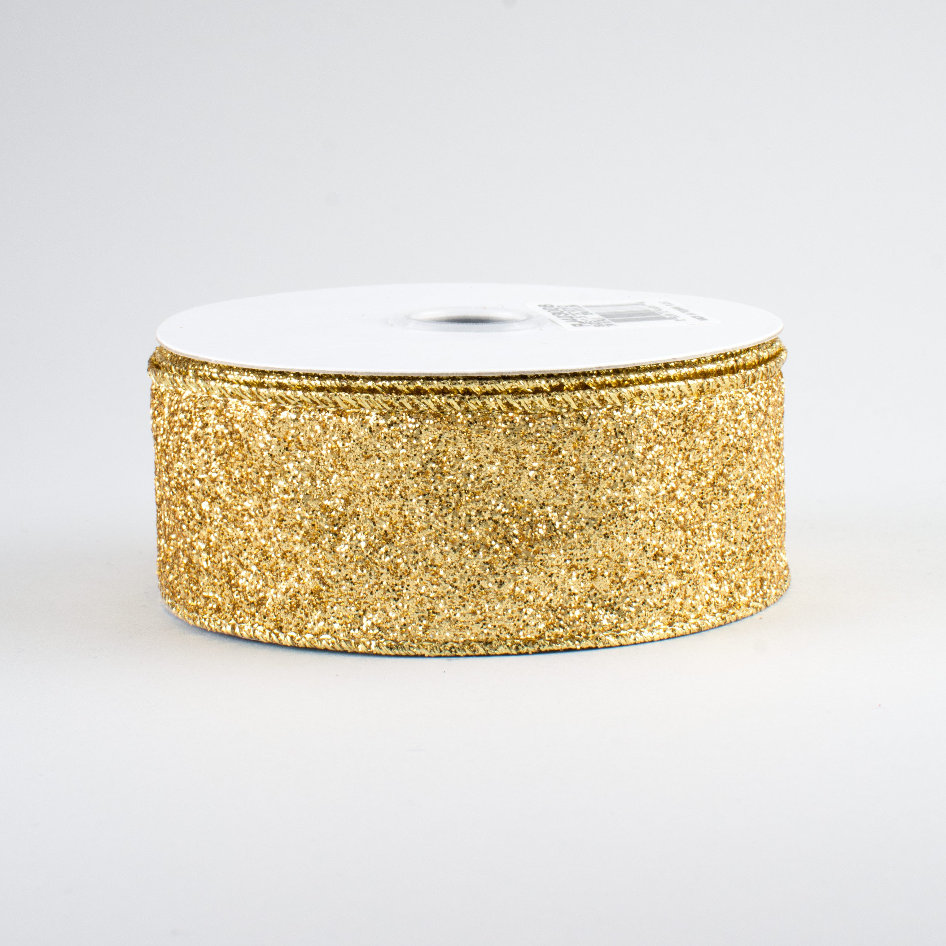 1.5" Glitter On Metallic Ribbon: Gold (10 Yards)