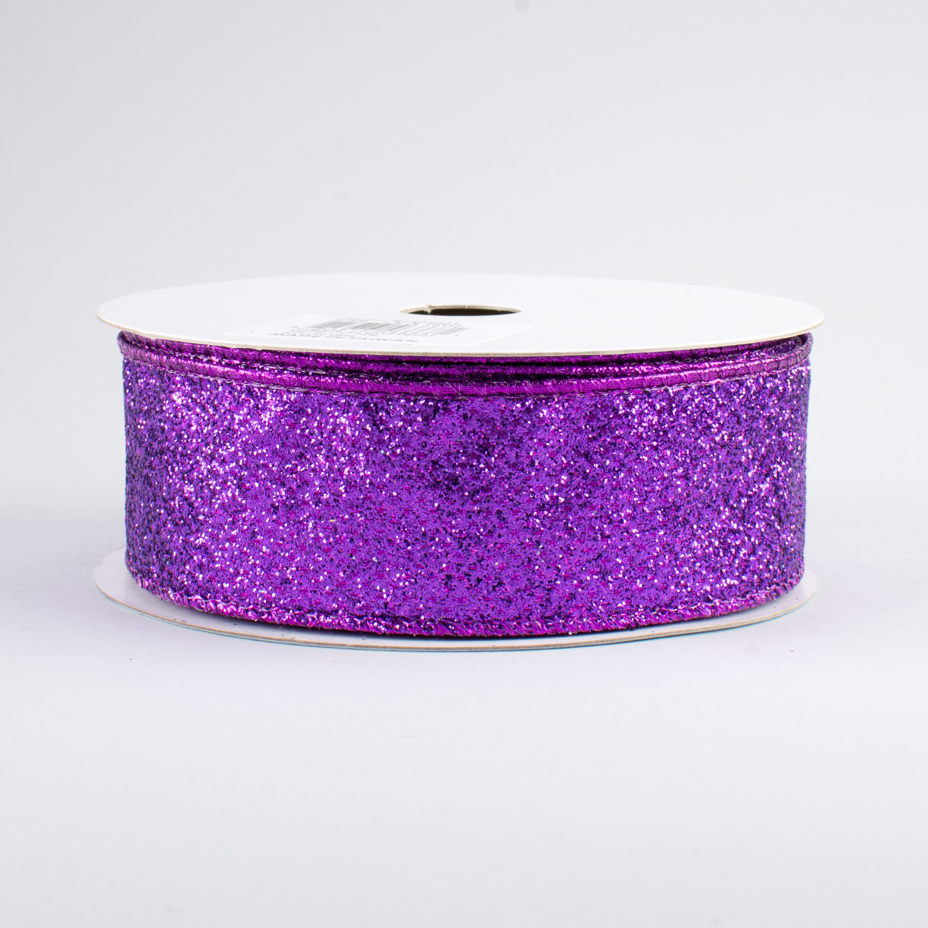 1.5" Glitter On Metallic Ribbon: Purple (10 Yards)