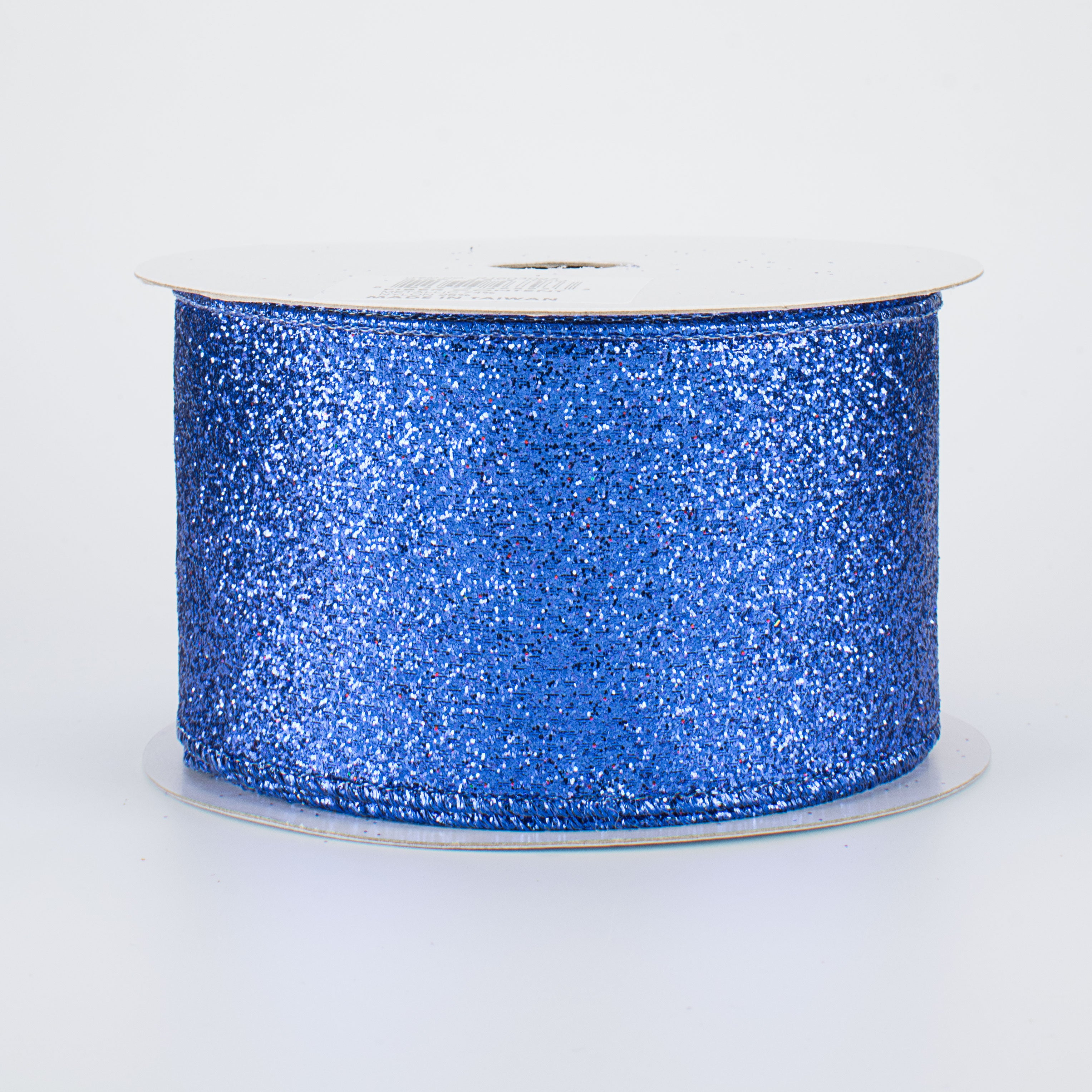 2.5" Glitter On Metallic Ribbon: Royal Blue (10 Yards)