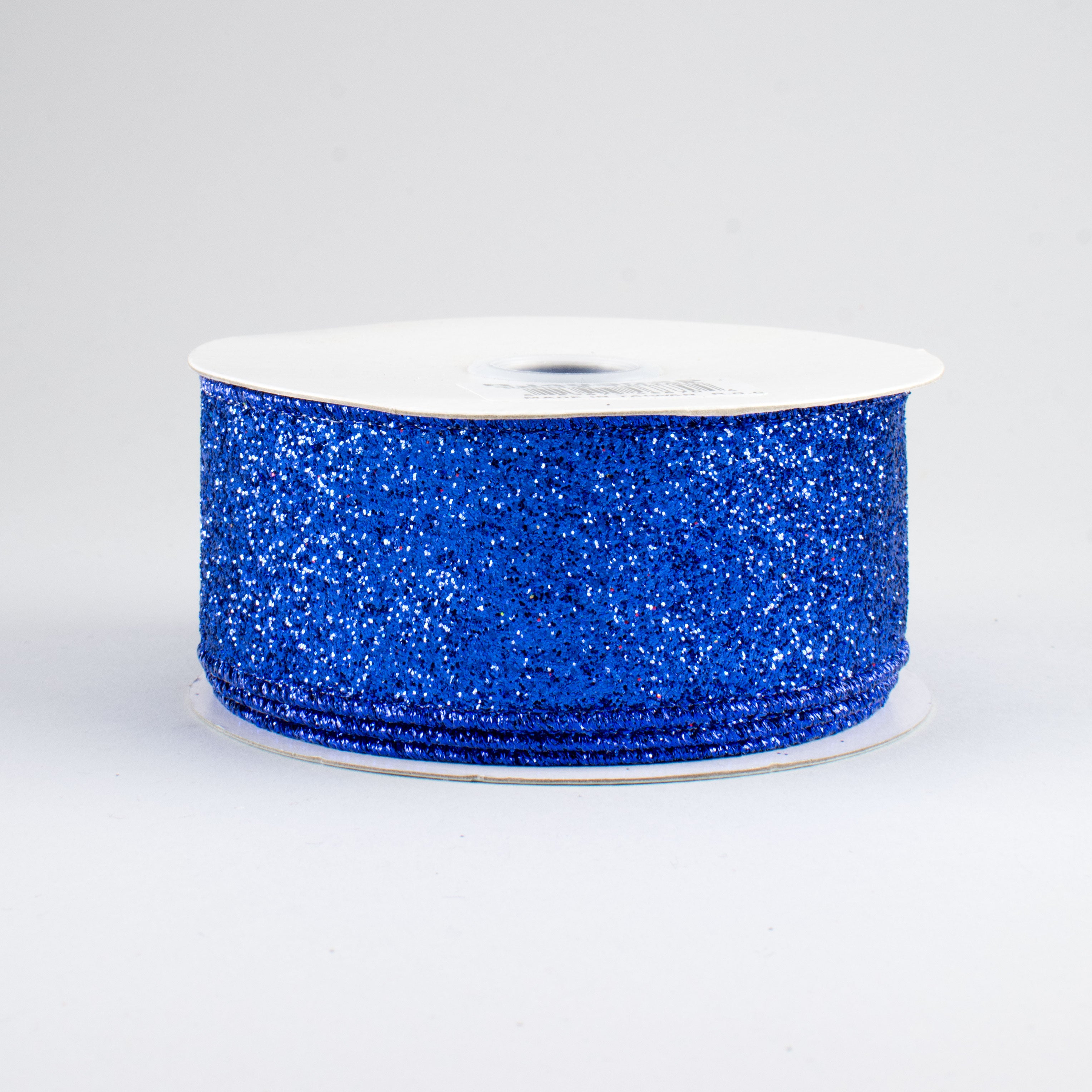 1.5" Glitter On Metallic Ribbon: Royal Blue (10 Yards)