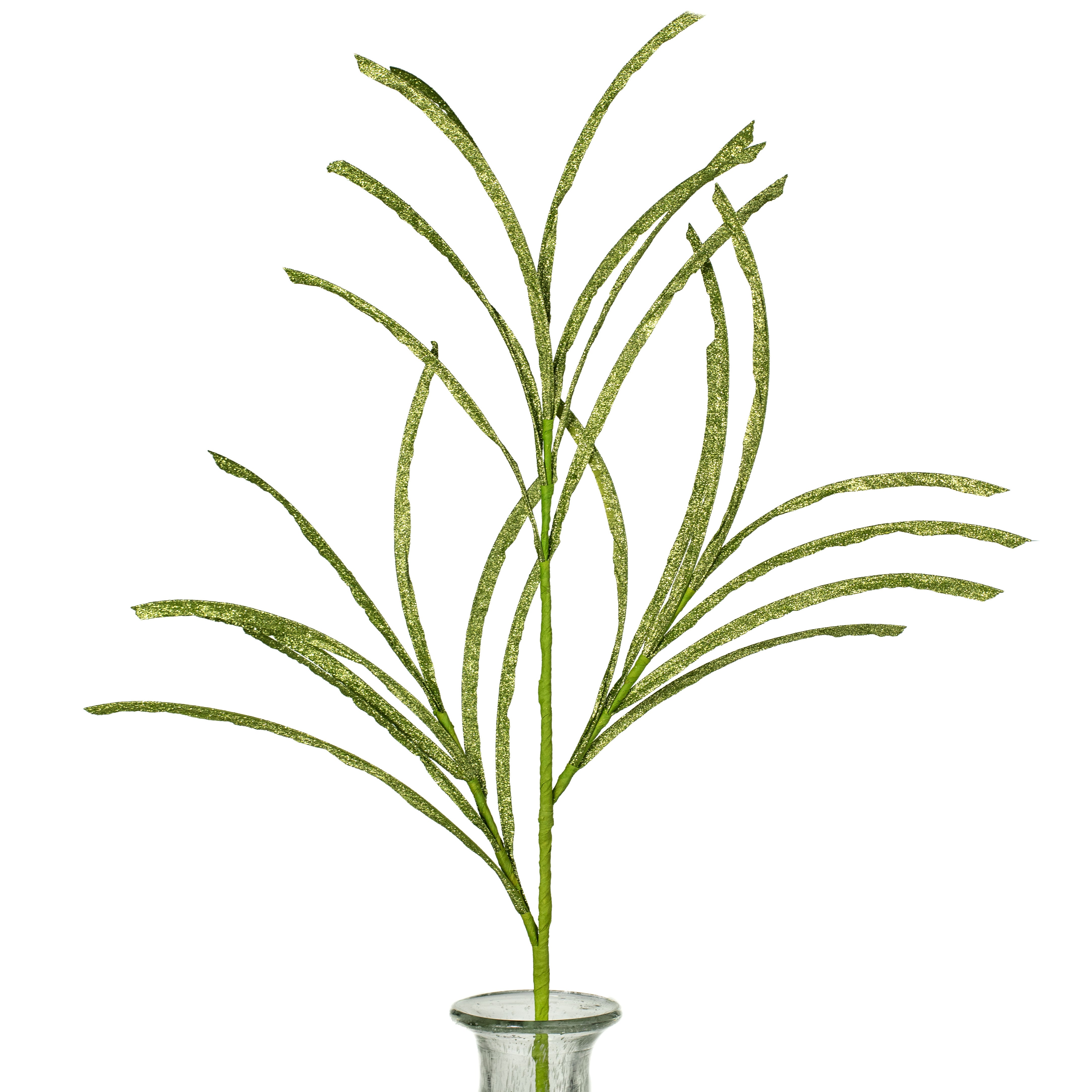 31" Glitter Paper Grass Spray: Lime Green Item Number: XS984556