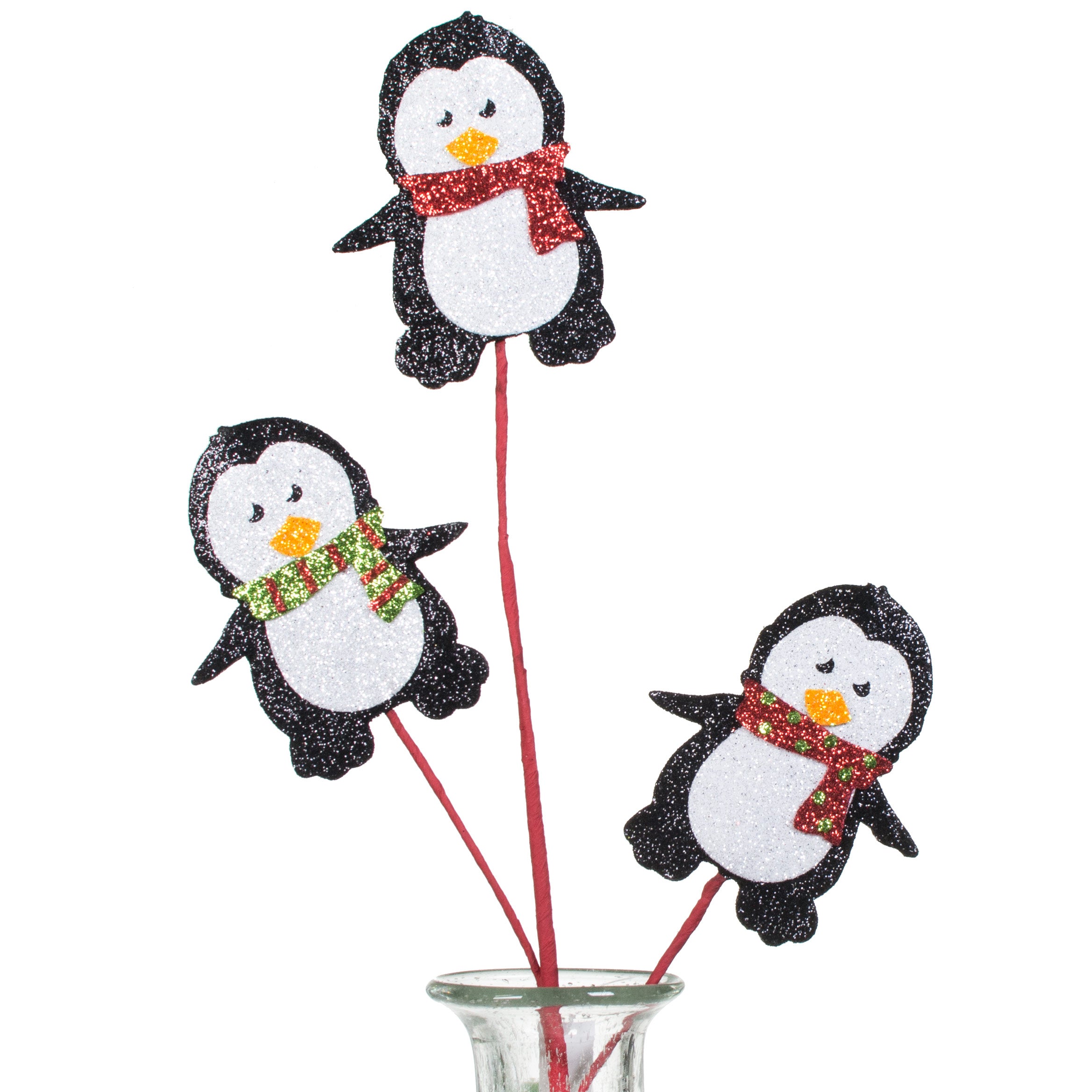 25" Glitter Penguin Spray Item Number: XP3708