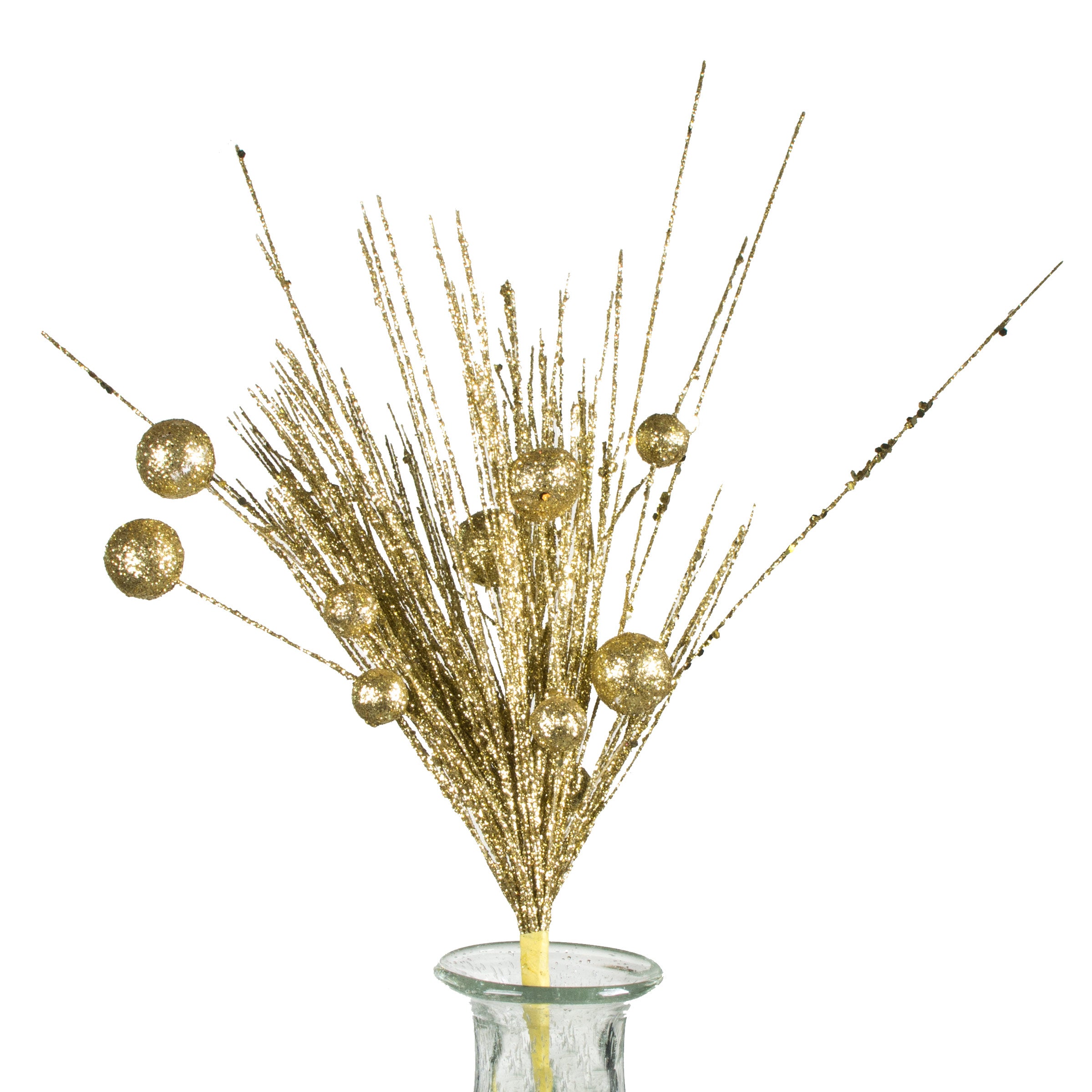 20" Glitter Pine Ball Spray: Gold Item Number: 261510