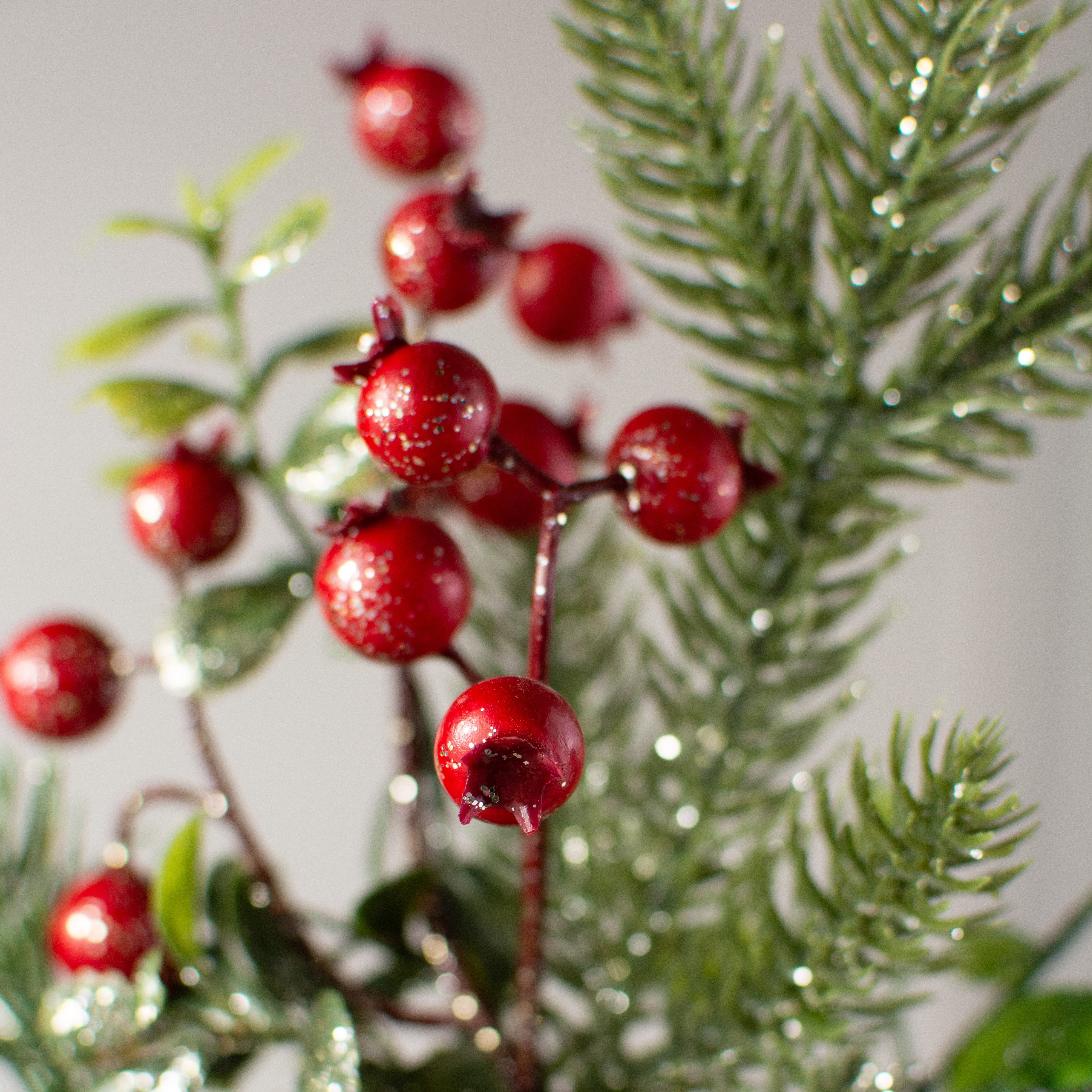 18" Glitter Pine Berry Pick Lifestyle Photo