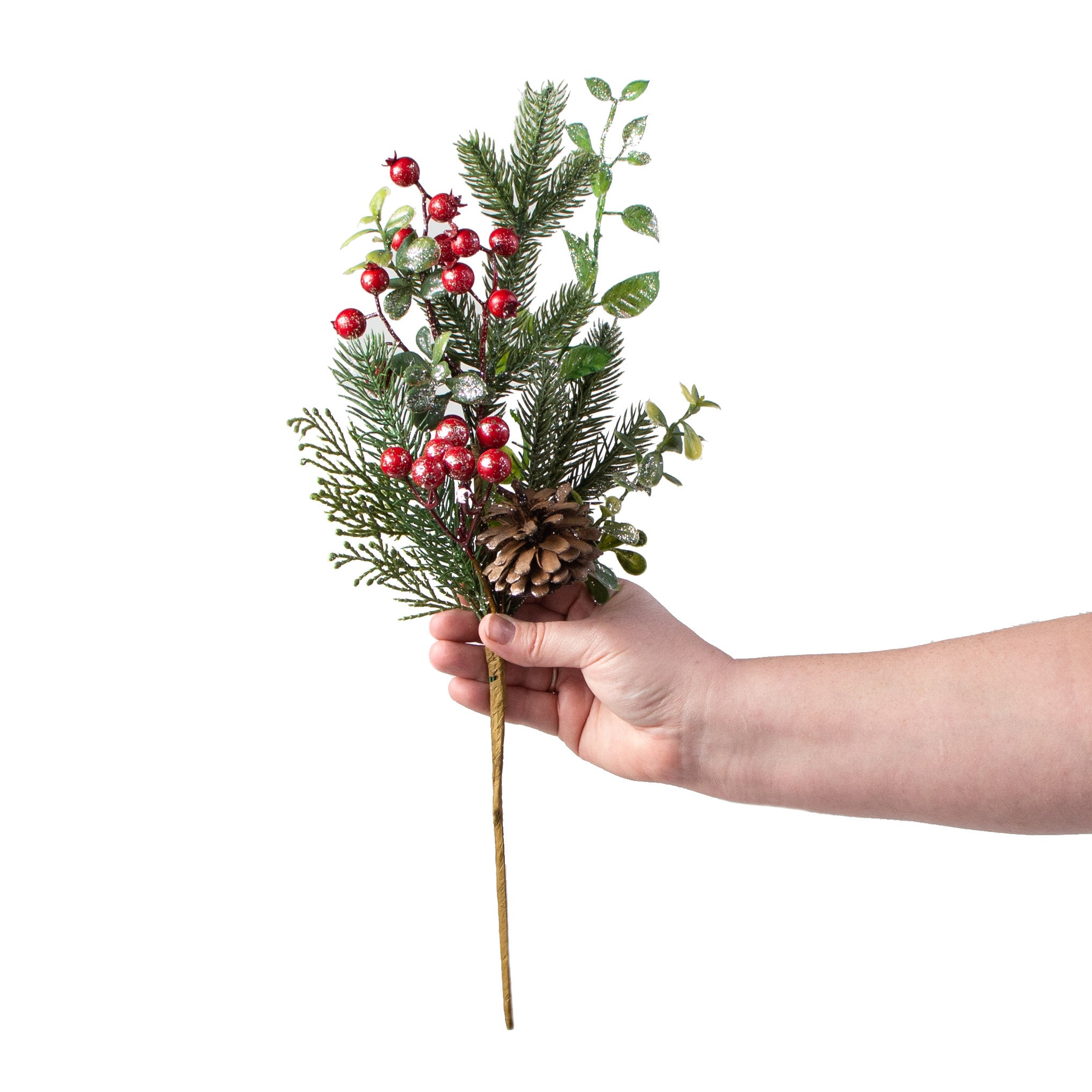 18" Glitter Pine Berry Pick detail photo 3