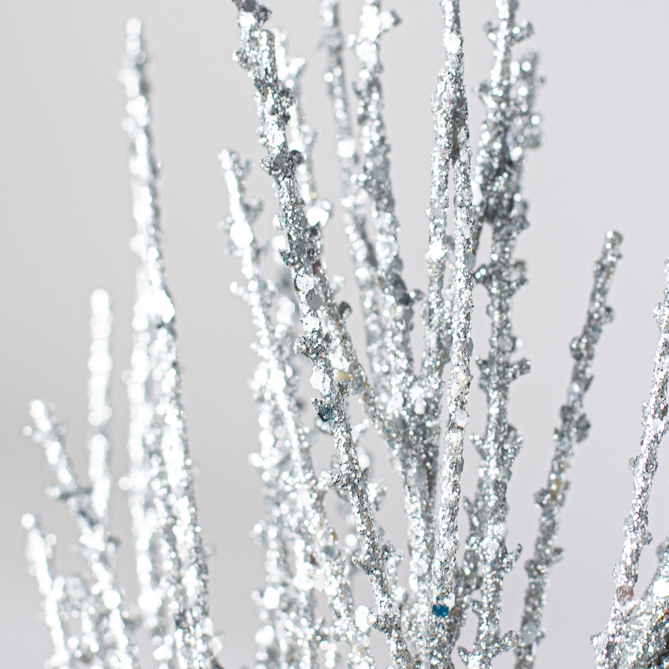 24" Glitter Pine Spray: Silver Lifestyle Photo