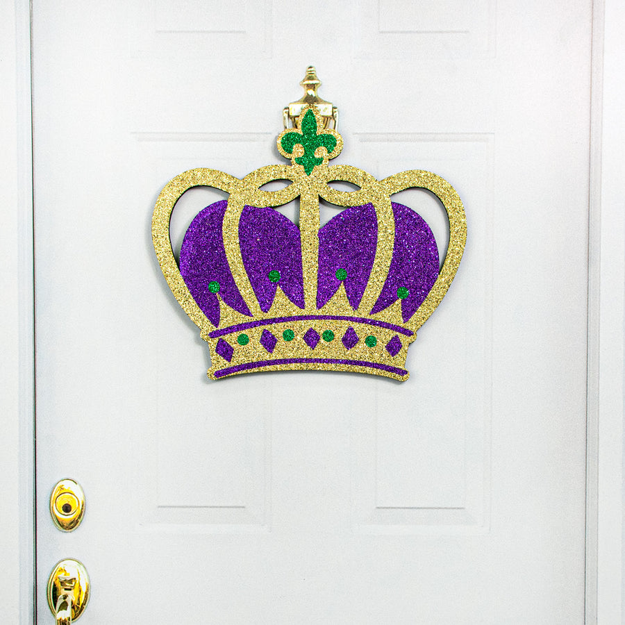 20" Glitter Polyfoam Crown Hanger: Mardi Gras Lifestyle Photo