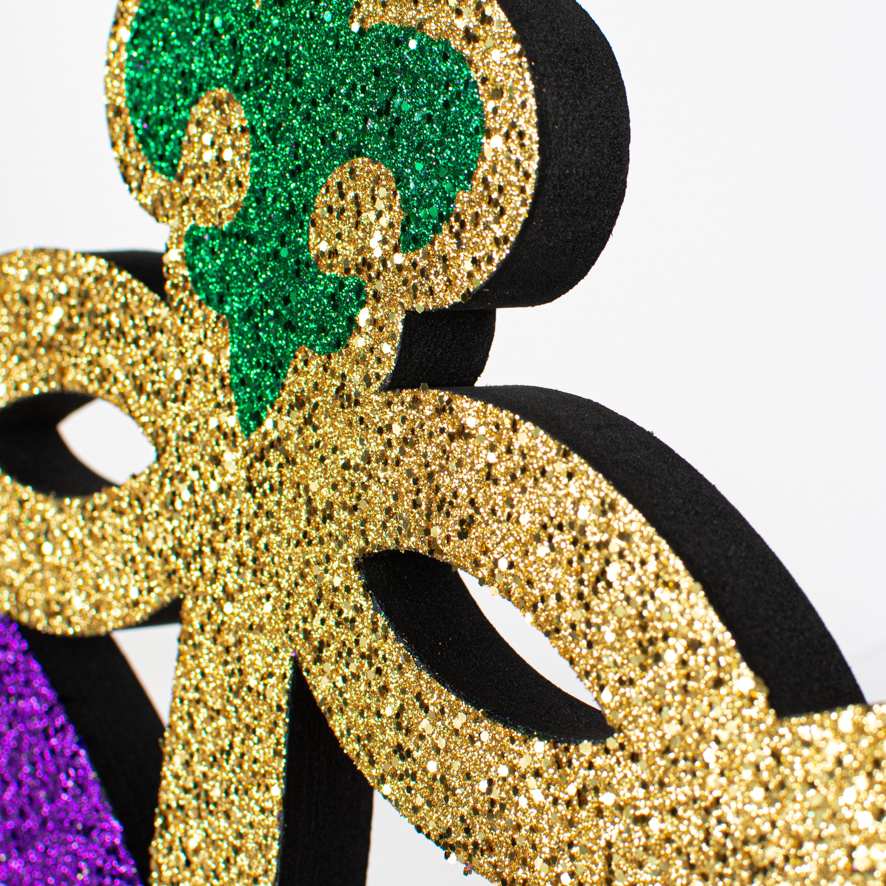 20" Glitter Polyfoam Crown Hanger: Mardi Gras detail photo 3