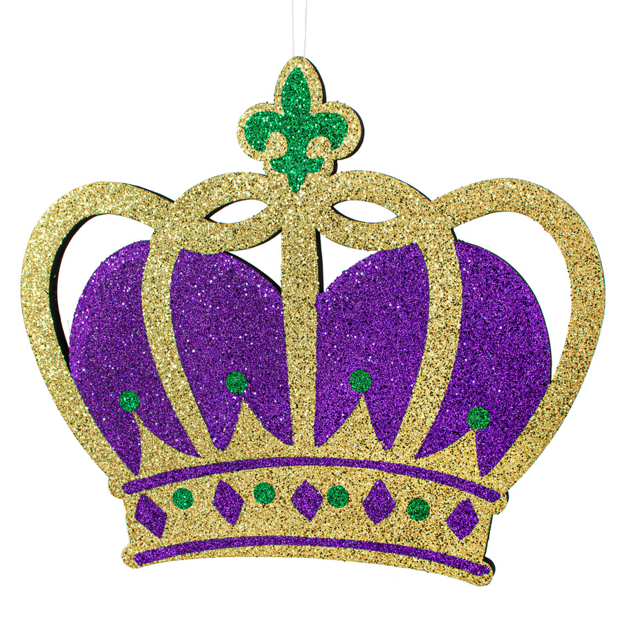 20" Glitter Polyfoam Crown Hanger: Mardi Gras Item Number: HG1121