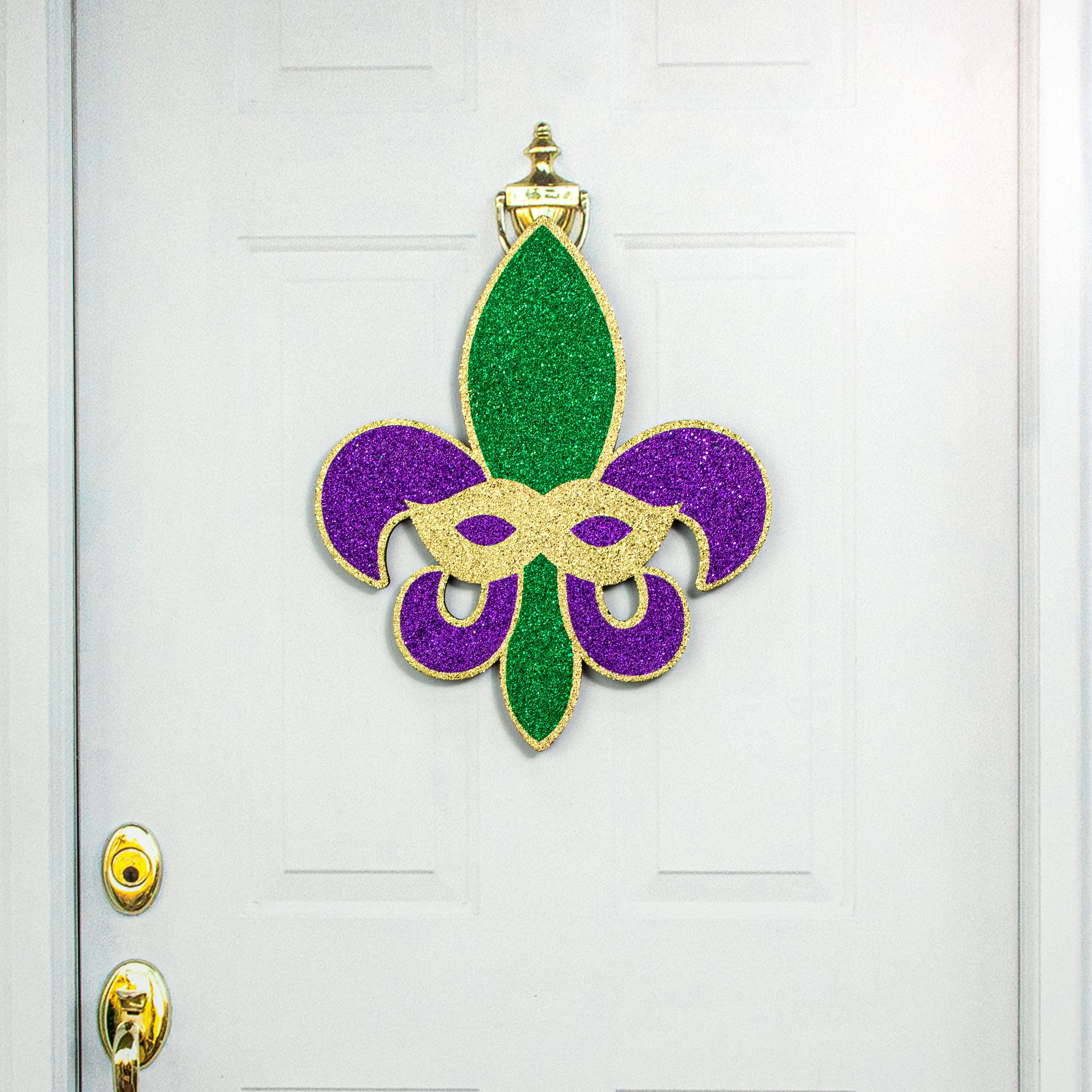 20" Glitter Polyfoam Fleur de Lis: Mardi Gras Mask Lifestyle Photo