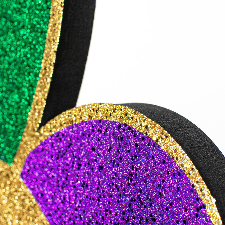 20" Glitter Polyfoam Fleur de Lis: Mardi Gras Mask detail photo 3