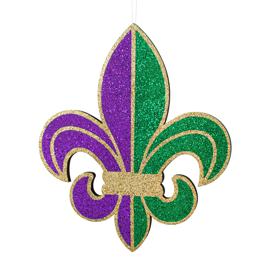 20" Glitter Polyfoam Fleur de Lis: Mardi Gras Item Number: HG1115