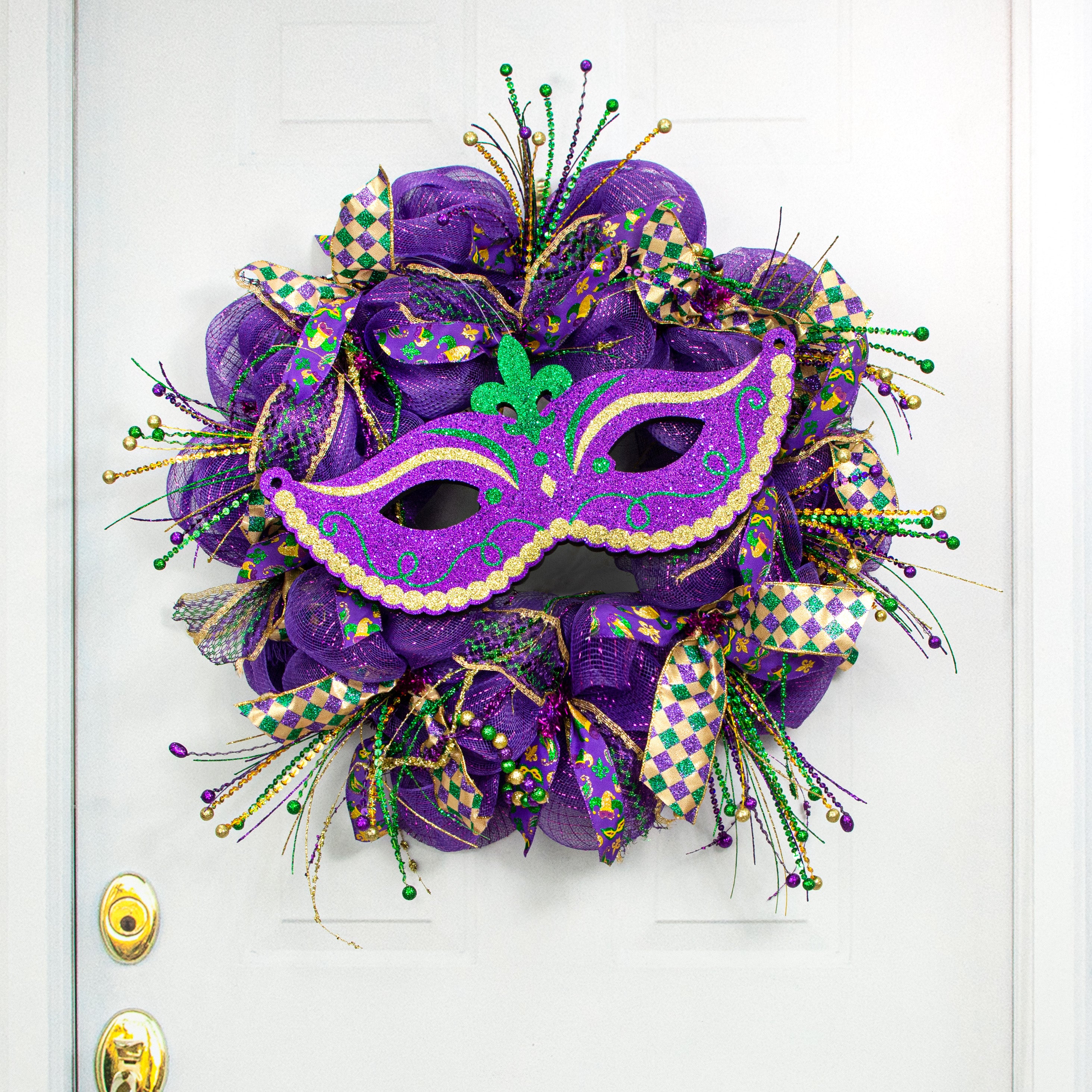 20" Glitter Polyfoam Mask Hanger: Mardi Gras Lifestyle Photo