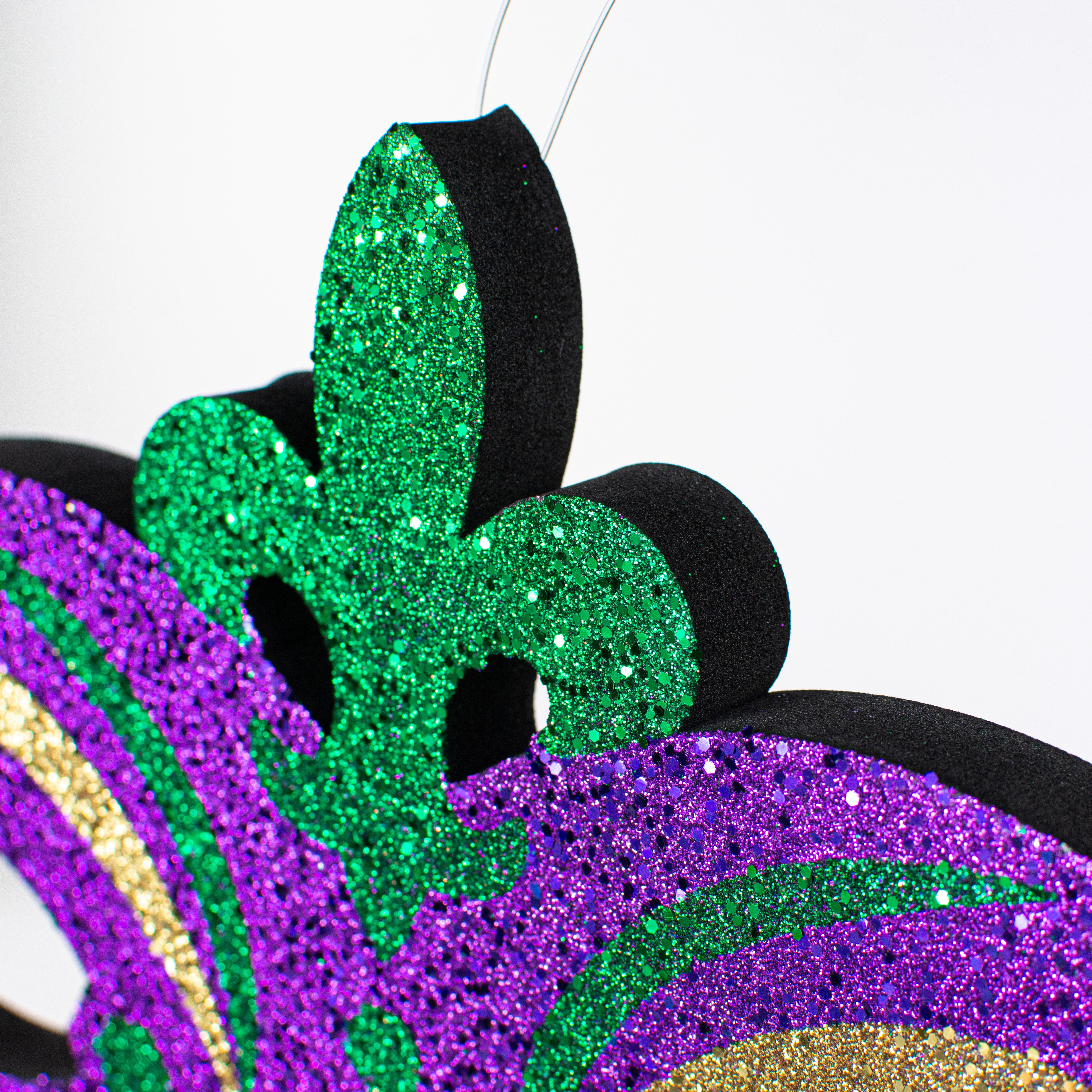 20" Glitter Polyfoam Mask Hanger: Mardi Gras detail photo 3