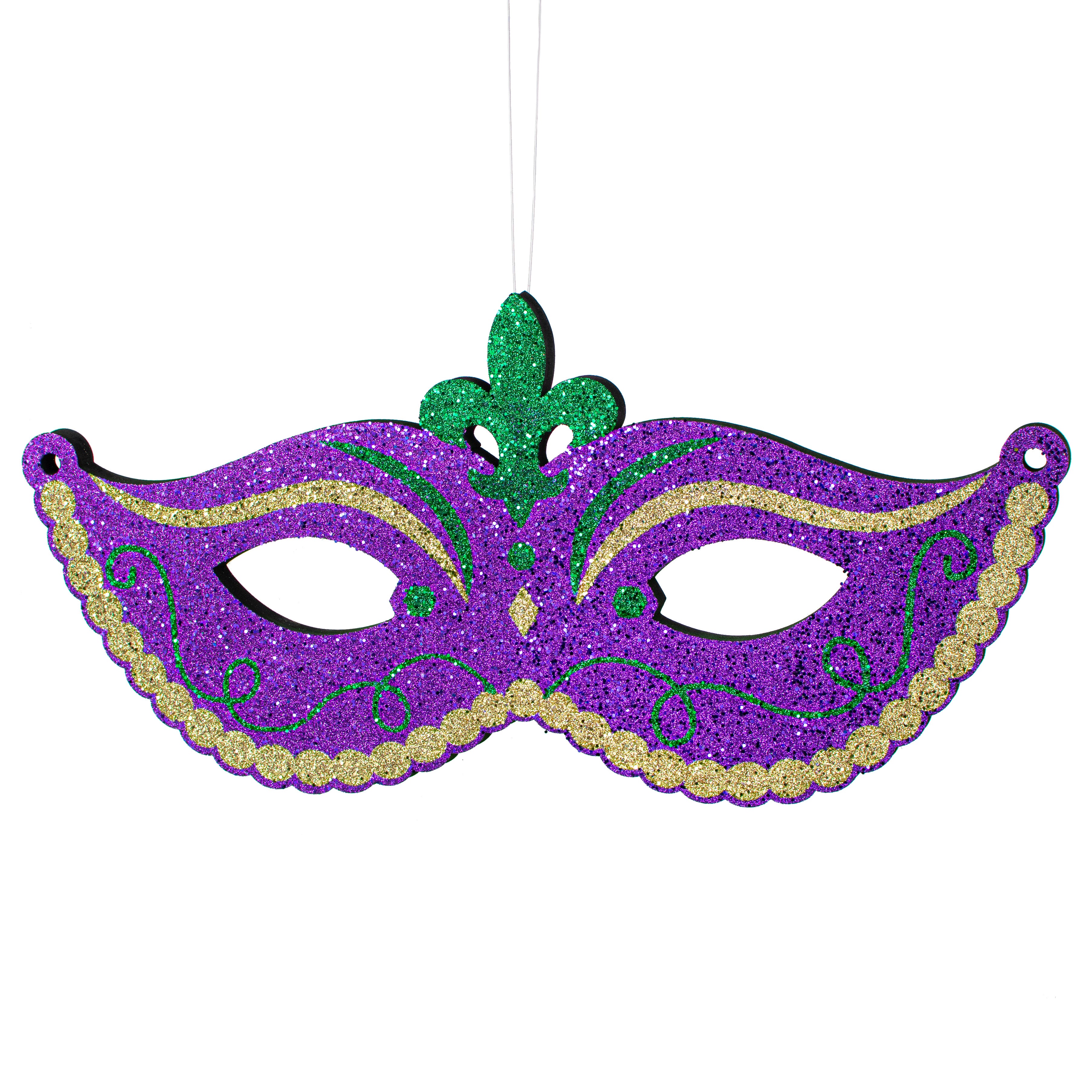 20" Glitter Polyfoam Mask Hanger: Mardi Gras Item Number: HG112723
