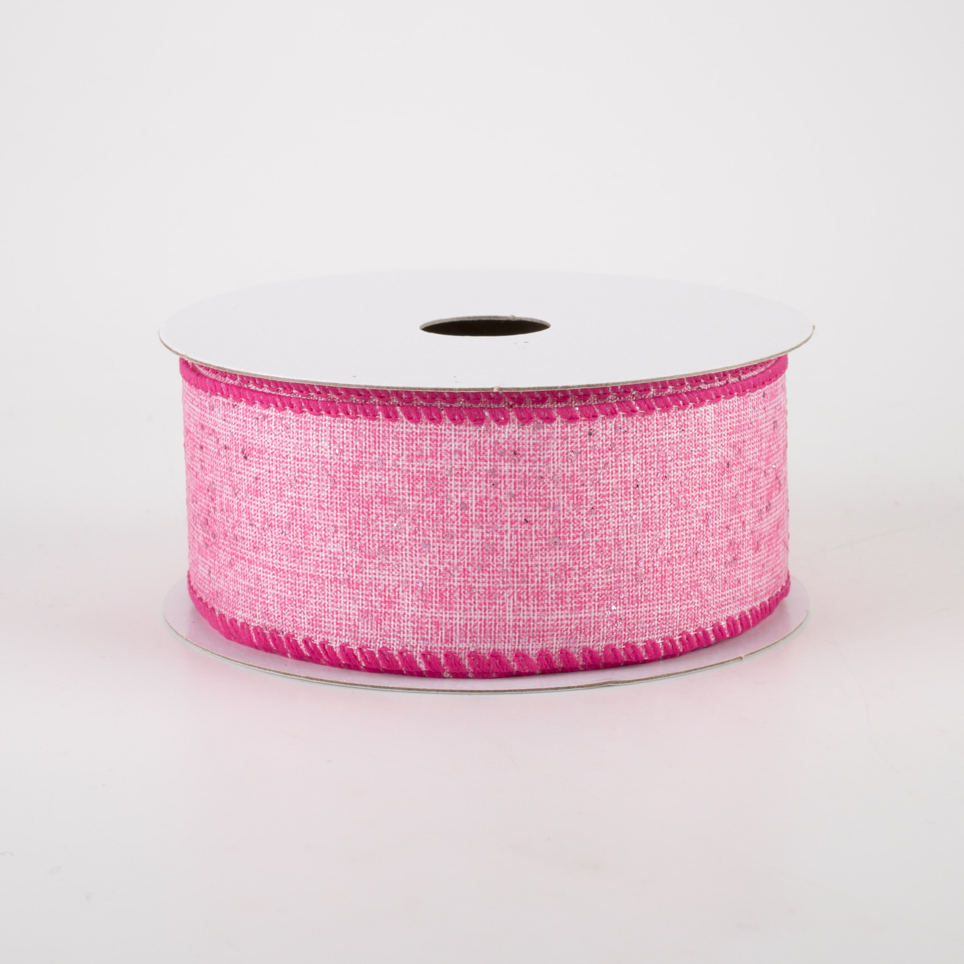 1.5" Glitter Printed Muslin Ribbon: Pink (10 Yards) Item Number: 41219-09-44