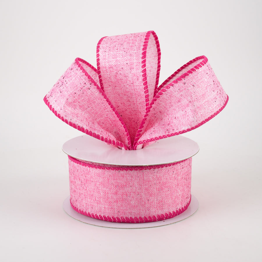 1.5" Glitter Printed Muslin Ribbon: Pink (10 Yards) Lifestyle Photo