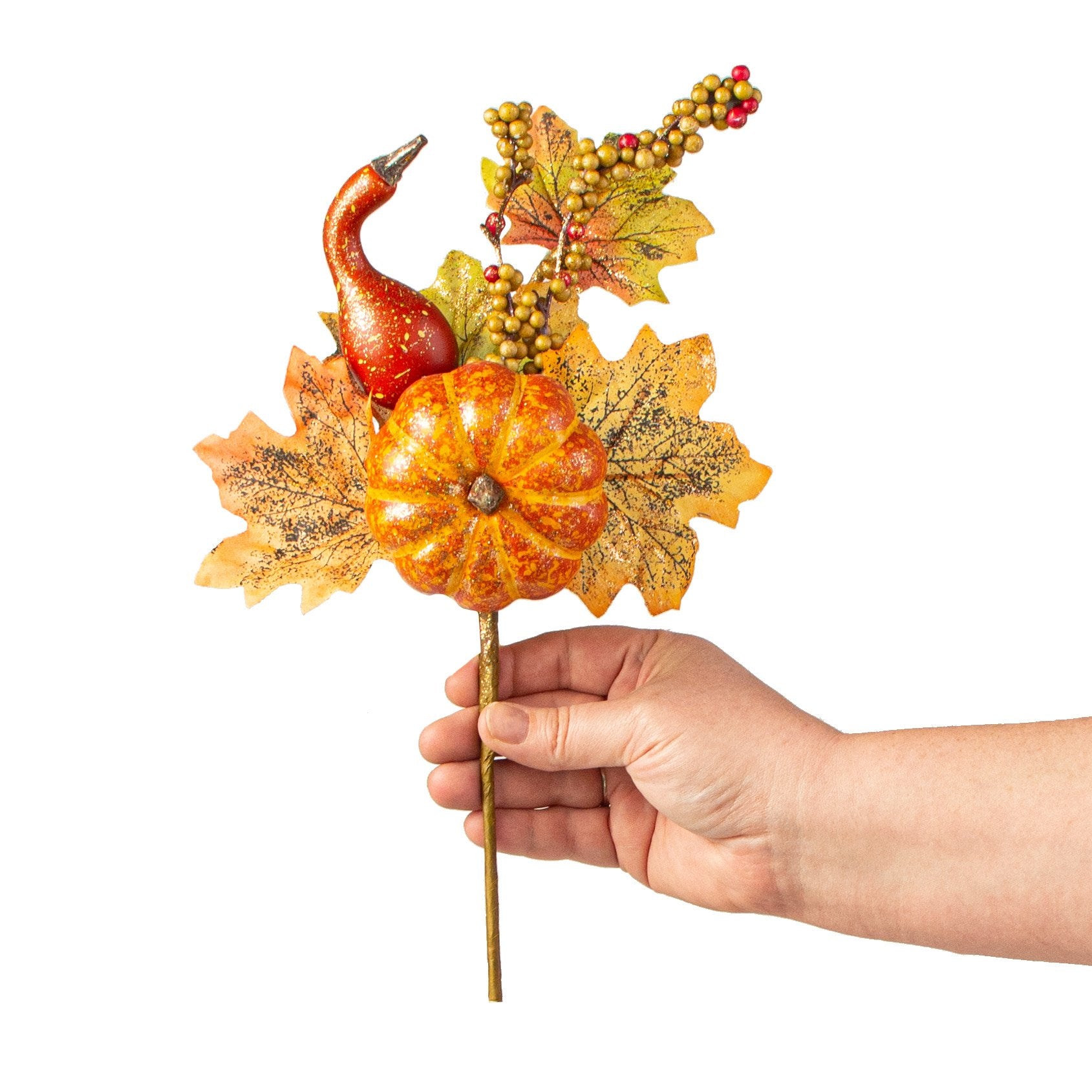 13" Glitter Pumpkin & Gourd Pick detail photo 3
