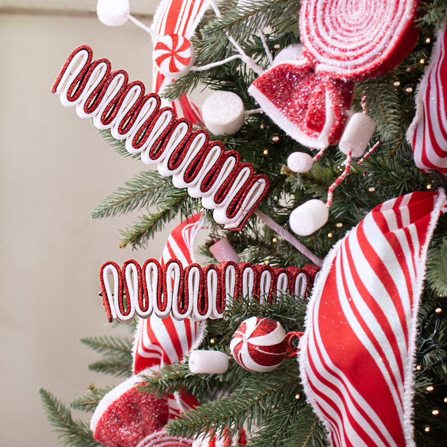 28" Glitter Ribbon Candy Spray: Peppermint Lifestyle Photo