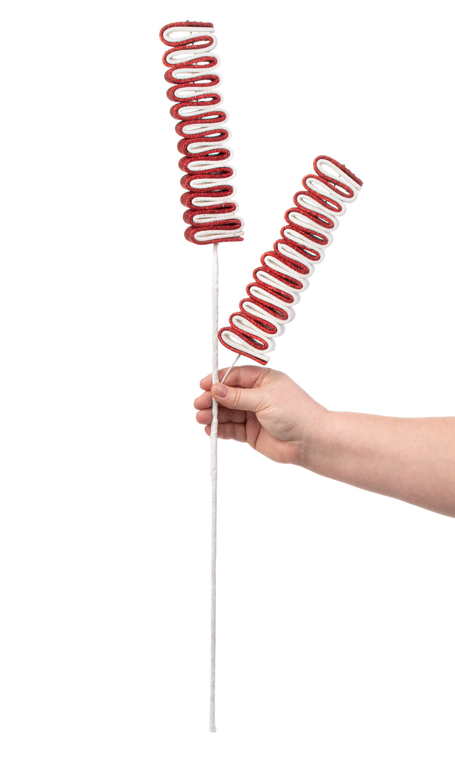 28" Glitter Ribbon Candy Spray: Peppermint detail photo 3