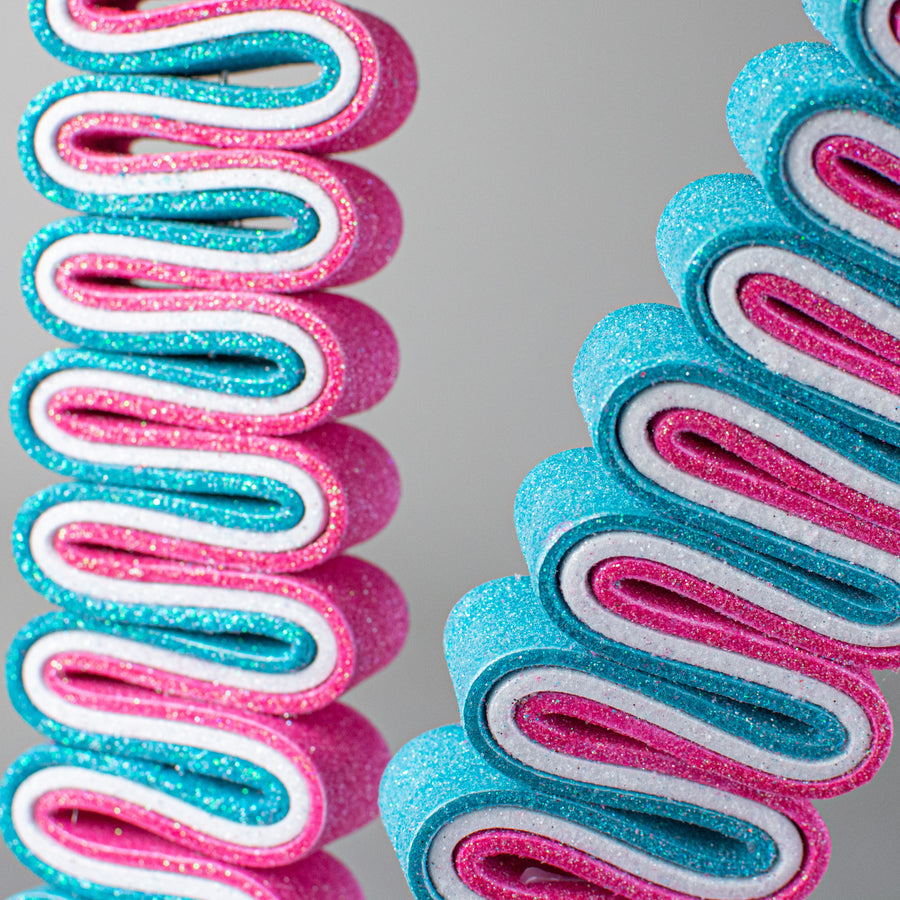 28" Glitter Ribbon Candy Spray: Pink & Blue Lifestyle Photo