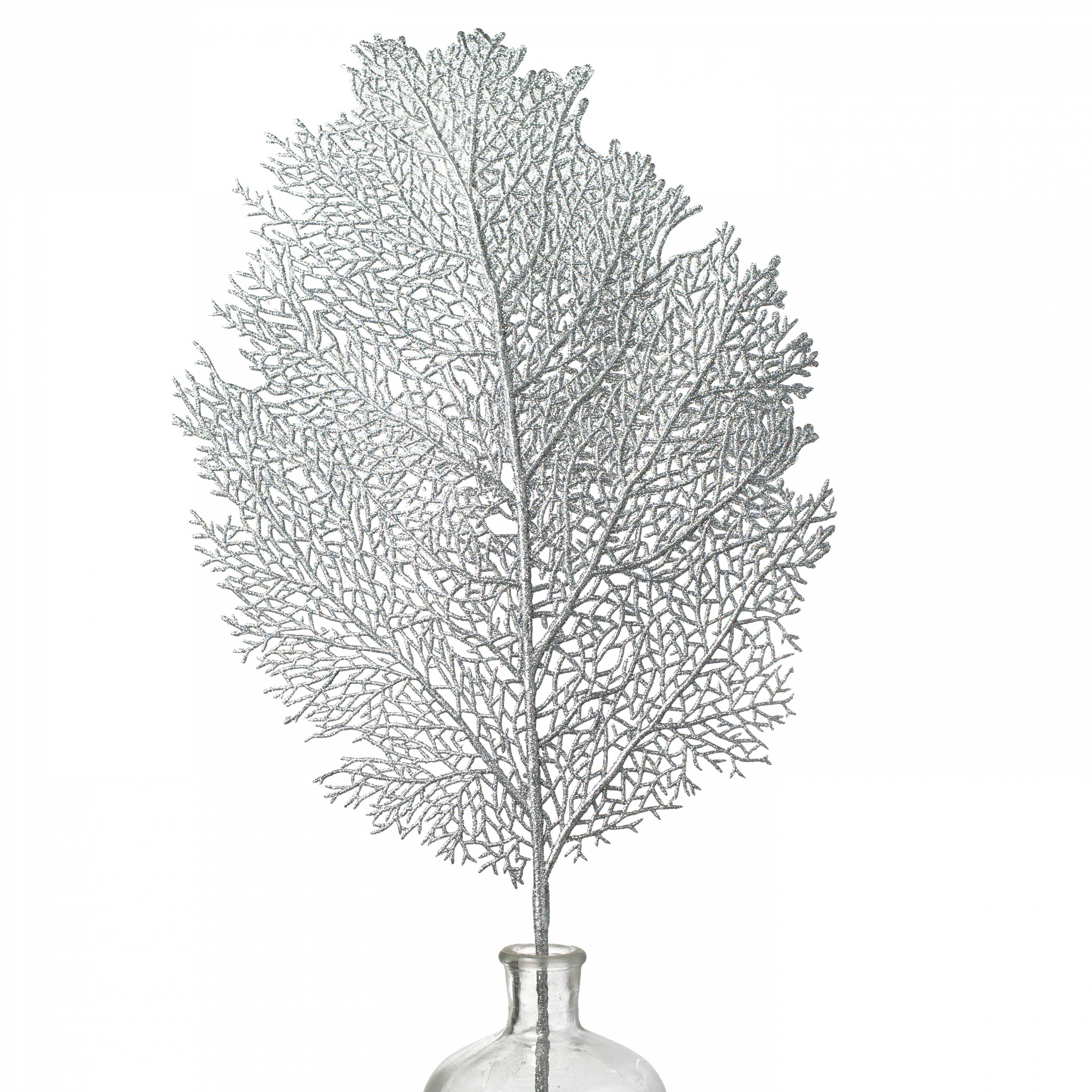36" Glitter Sea Fan Spray: Silver Item Number: 2825233SV