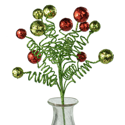 22" Glitter Sequin Ball Spray: Red & Green Item Number: 280570