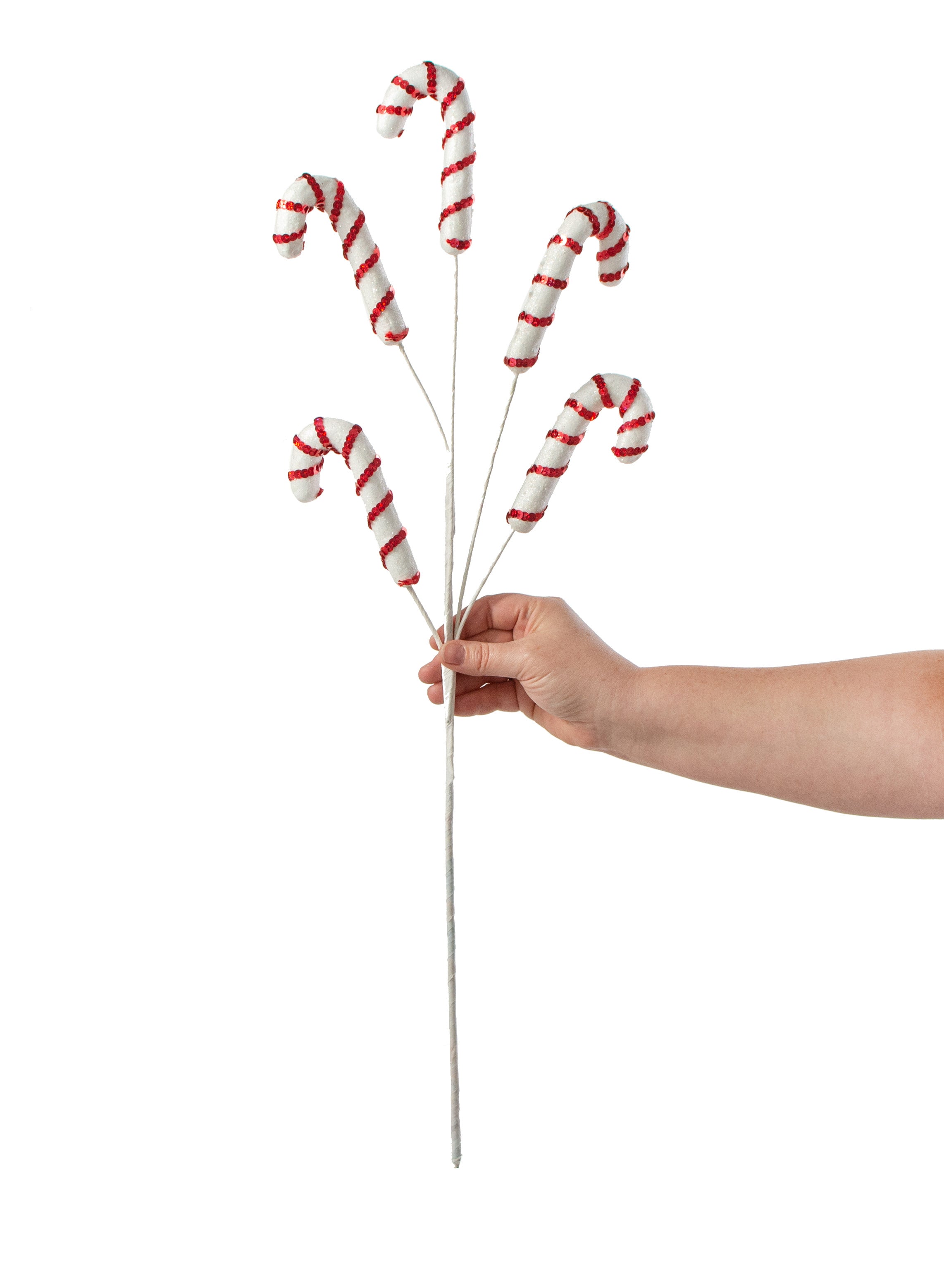 27" Glitter & Sequin Candy Cane Spray detail photo 3